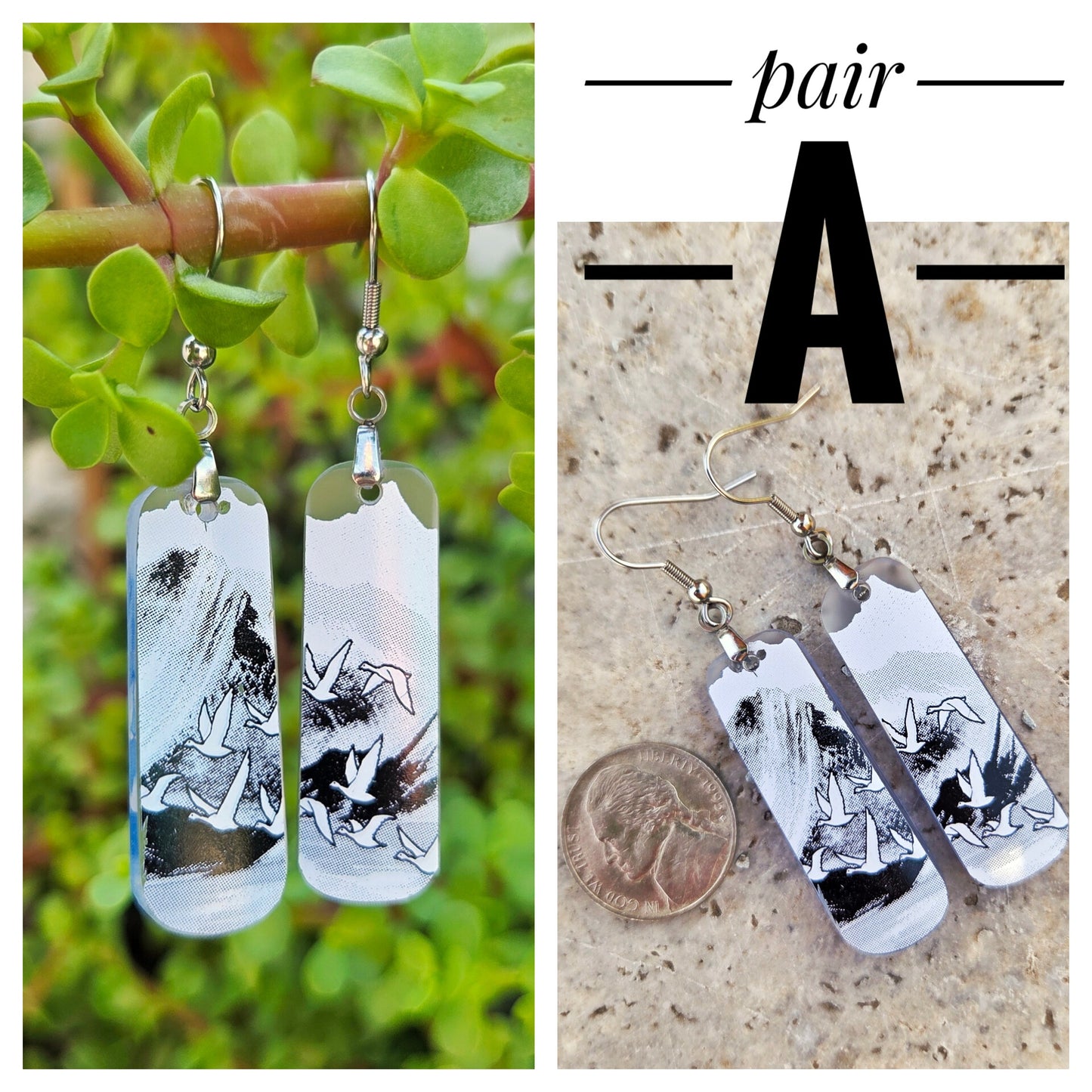 Goose Vodka Bottle Glass Earrings | Reclaimed Glass