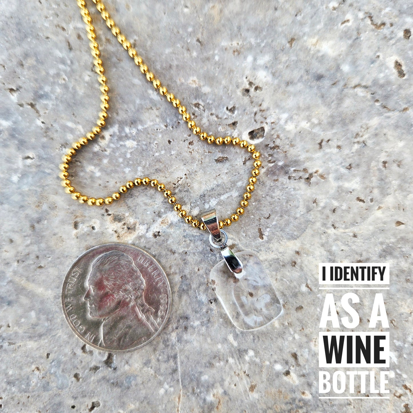 Letter G Necklace | Recycled Wine Bottle Glass Pendant