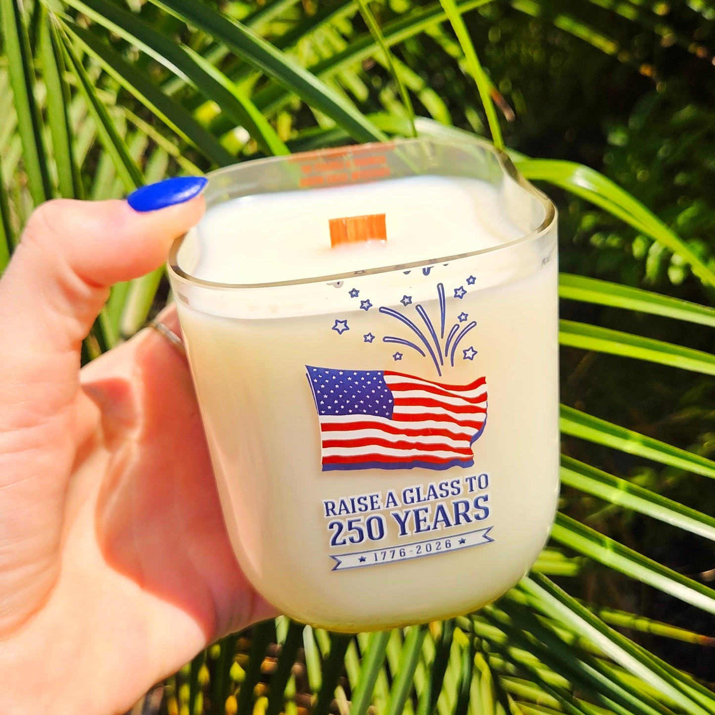 USA Flag | 4th of July 250 Anniversary Milk Bottle Candle