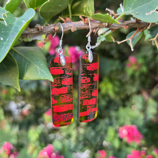 Brick Glass Wine Bottle Earrings | Reclaimed Glass