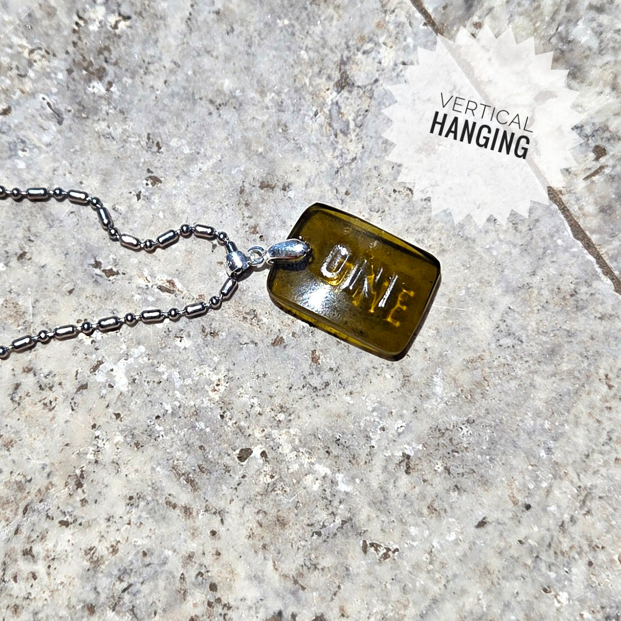 "One" Necklace | Reclaimed Glass Wine Bottle Jewelry
