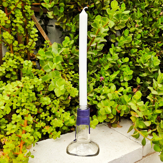 Glass Candlestick Holder | Maker's Whiskey Bottle