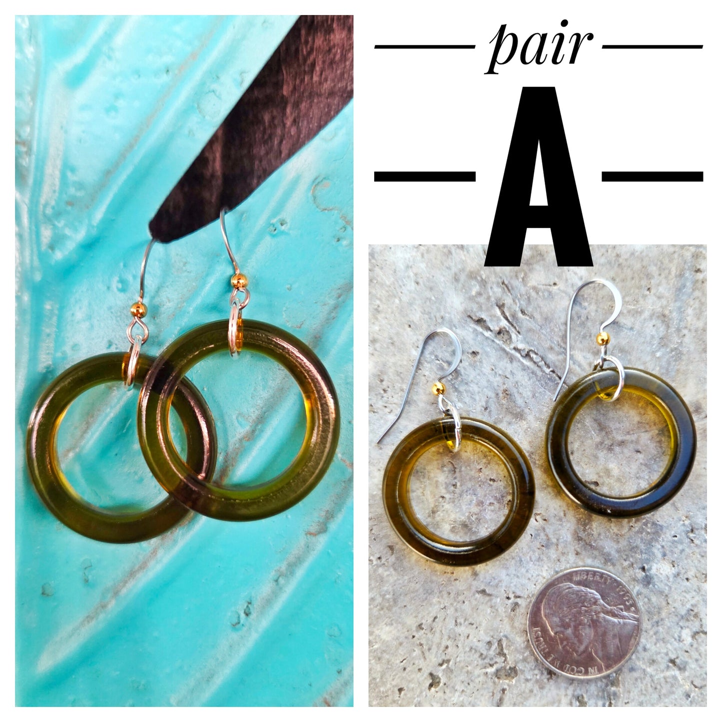 Hoop Wine Bottle Earrings | Reclaimed Glass