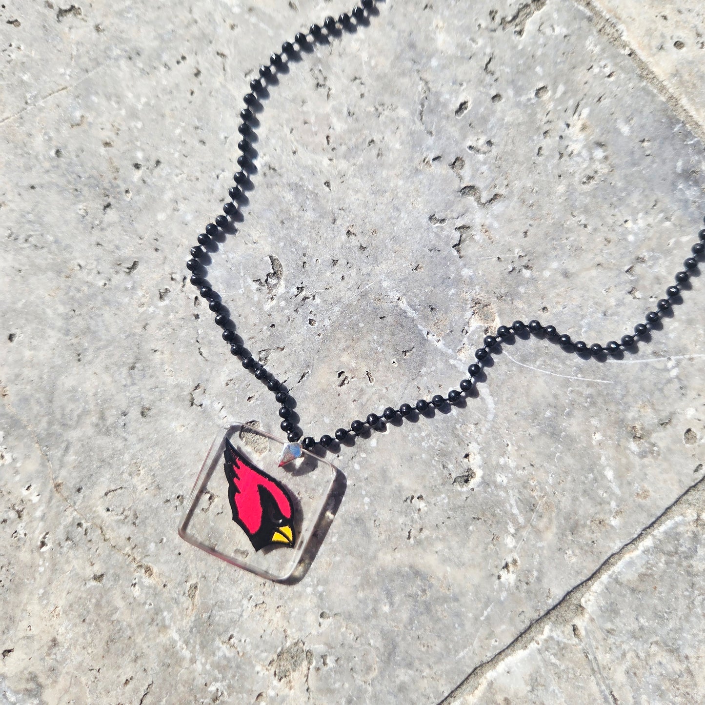 Cardinals Glass Necklace | Reclaimed Milk Bottle Jewelry