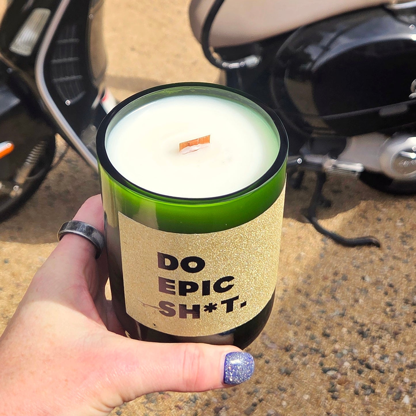 Epic Sh*t Wine Bottle Candle | Sparkly Gold Label | Lush Finish or Custom Scent