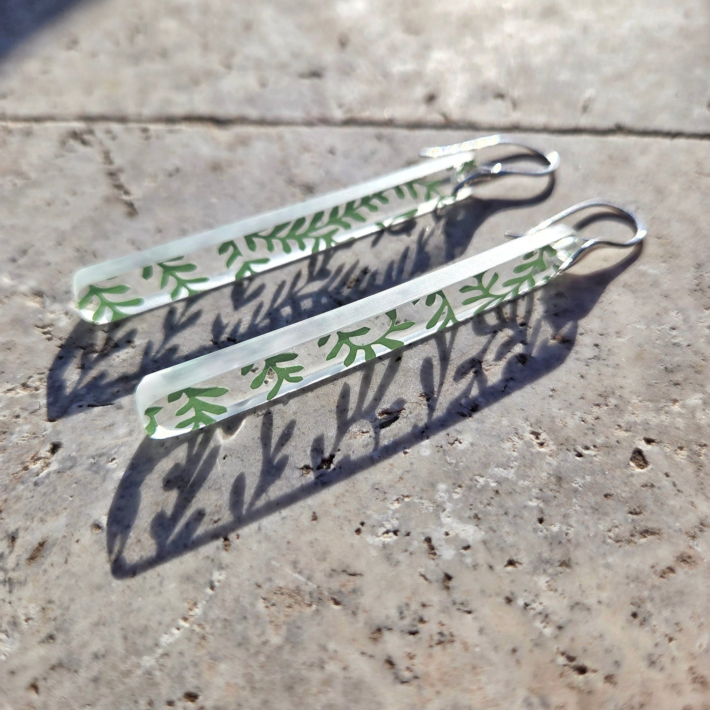 Vine Glass Gin Bottle Earrings | Reclaimed Glass | Sterling Silver