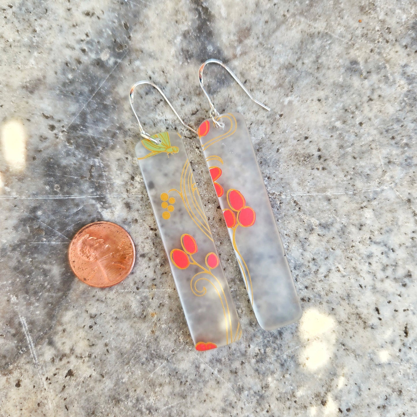 Abstract Floral Glass Earrings | Reclaimed Wine Bottles