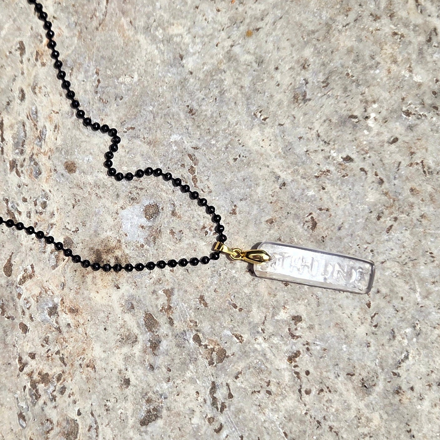 "Think" Glass Necklace | Reclaimed Liquor Bottle Jewelry | Choose Your Chain