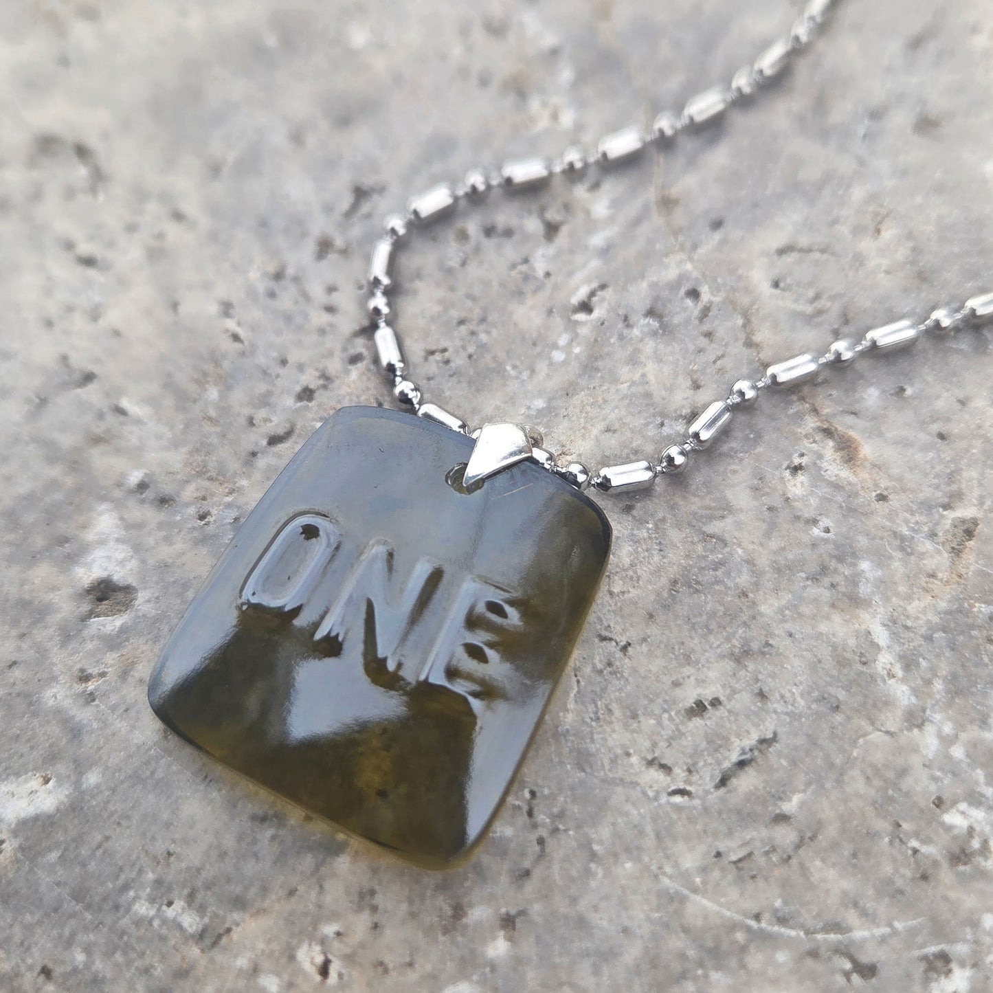 "One" Necklace | Reclaimed Glass Bottle Jewelry