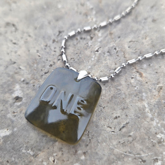 "One" Necklace | Reclaimed Glass Bottle Jewelry