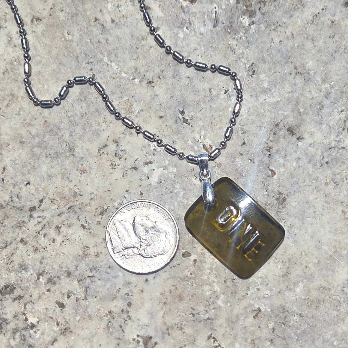 "One" Necklace | Reclaimed Glass Wine Bottle Jewelry