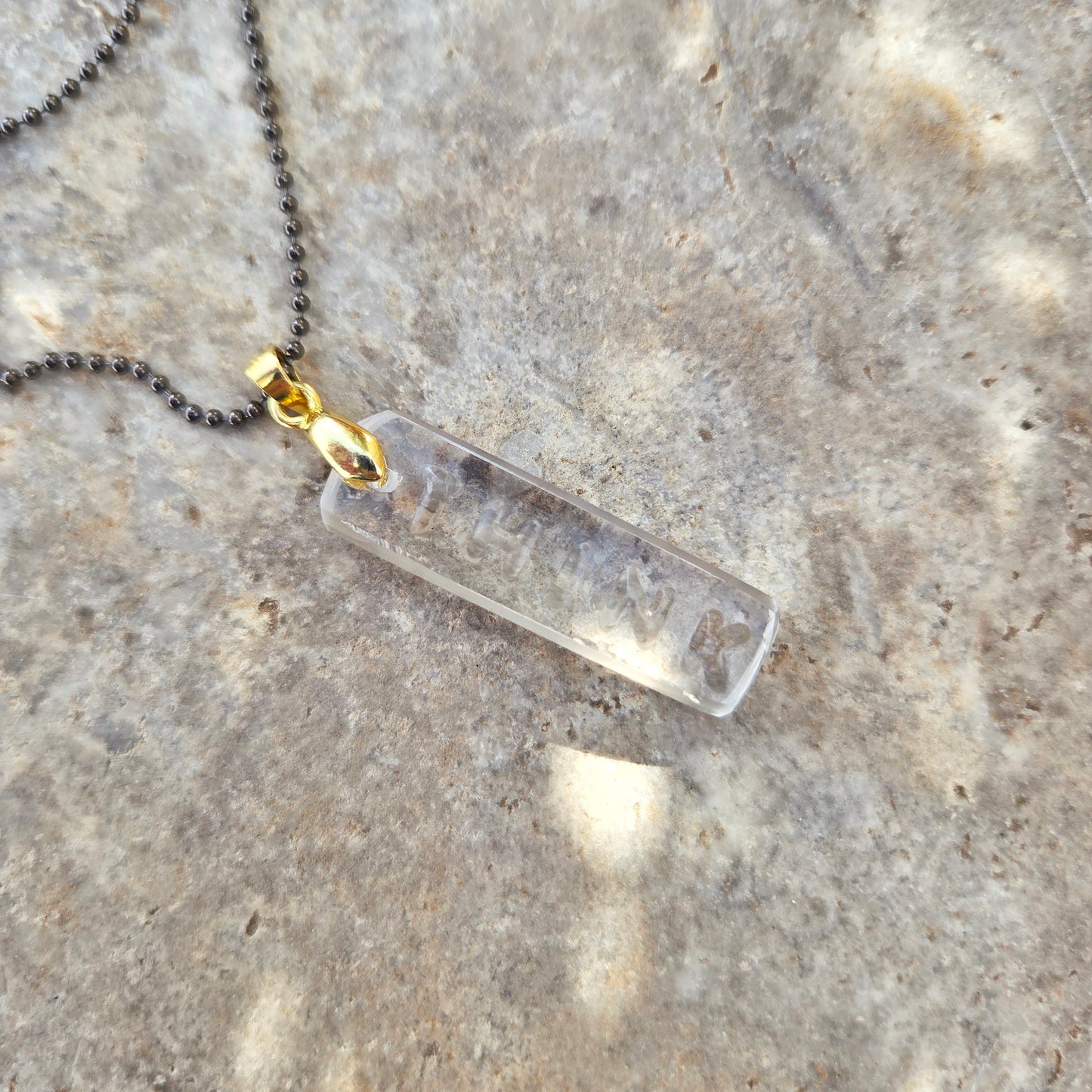 THINK Necklace | Recycled Vodka Bottle Glass Pendant