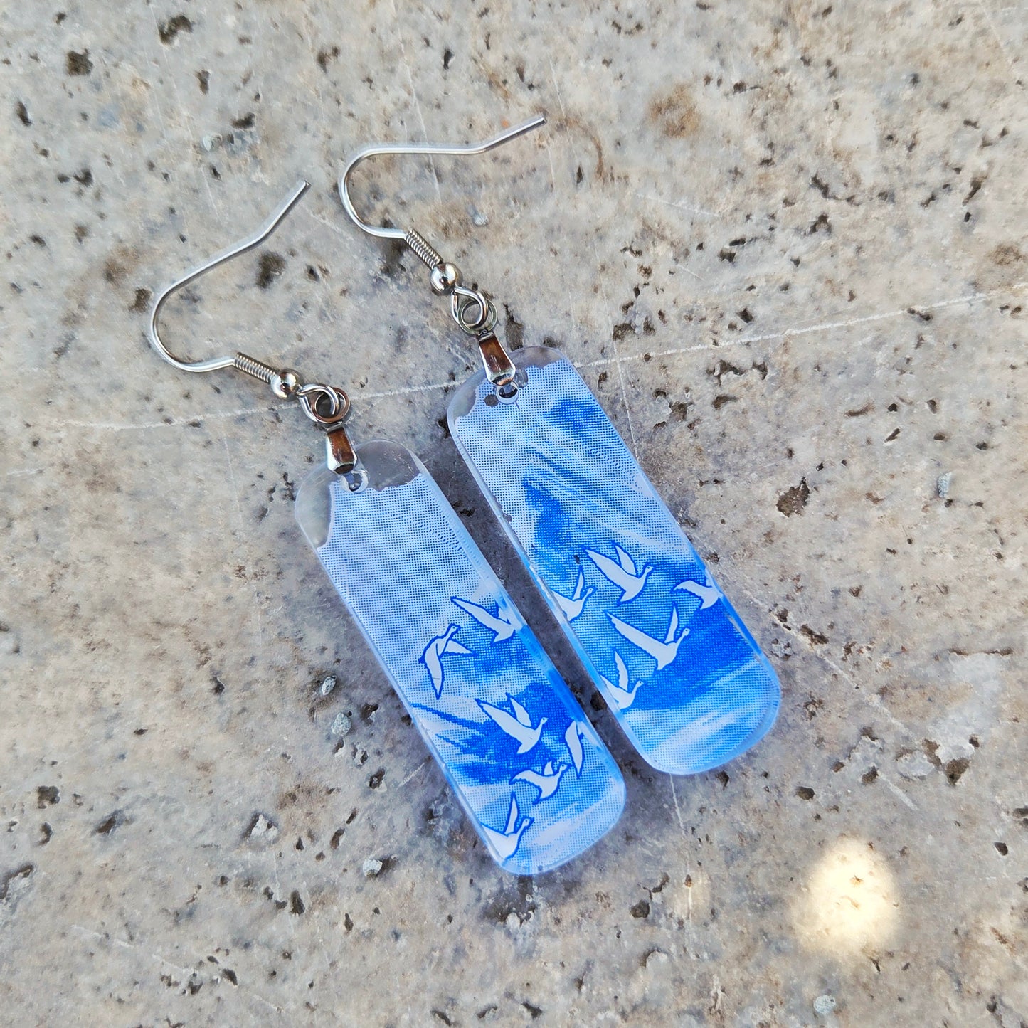 Goose Vodka Bottle Glass Earrings | Reclaimed Glass