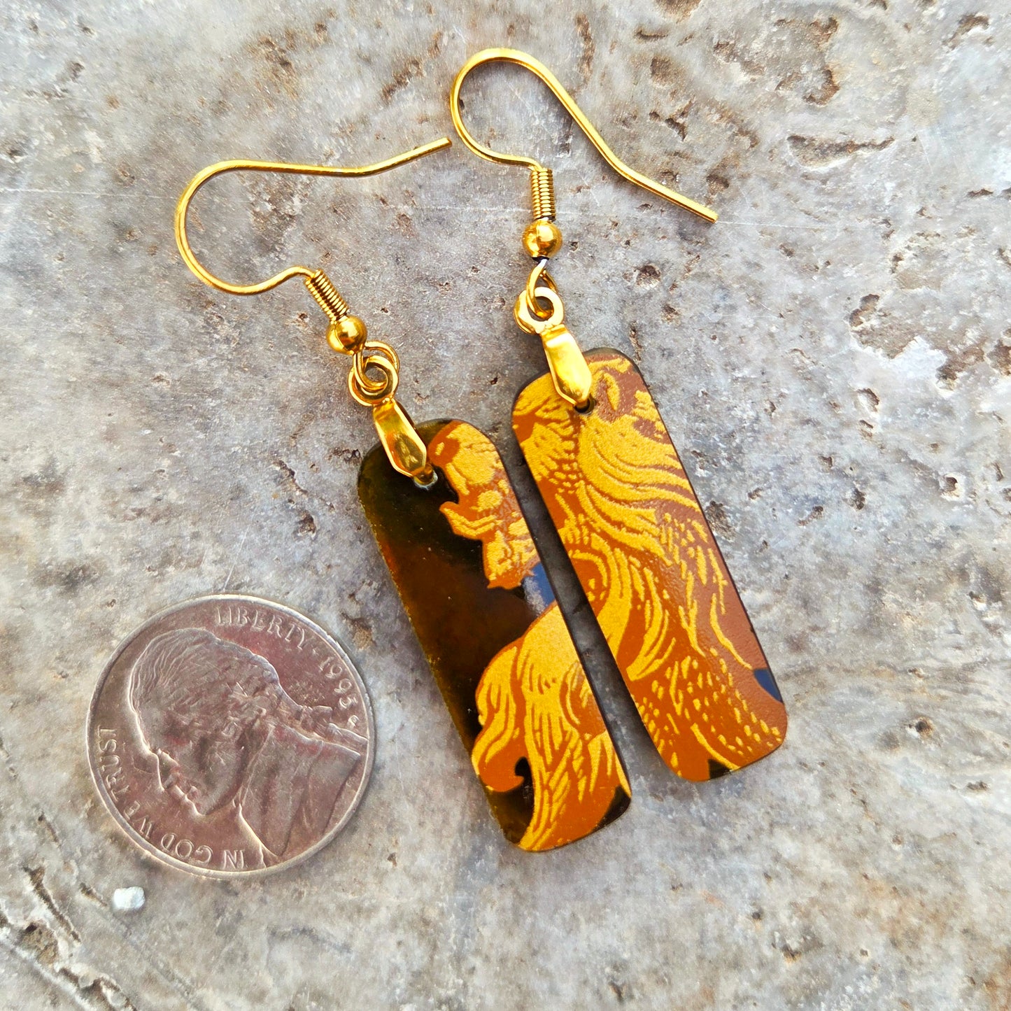 Lion Glass Earrings | Reclaimed Wine Bottles
