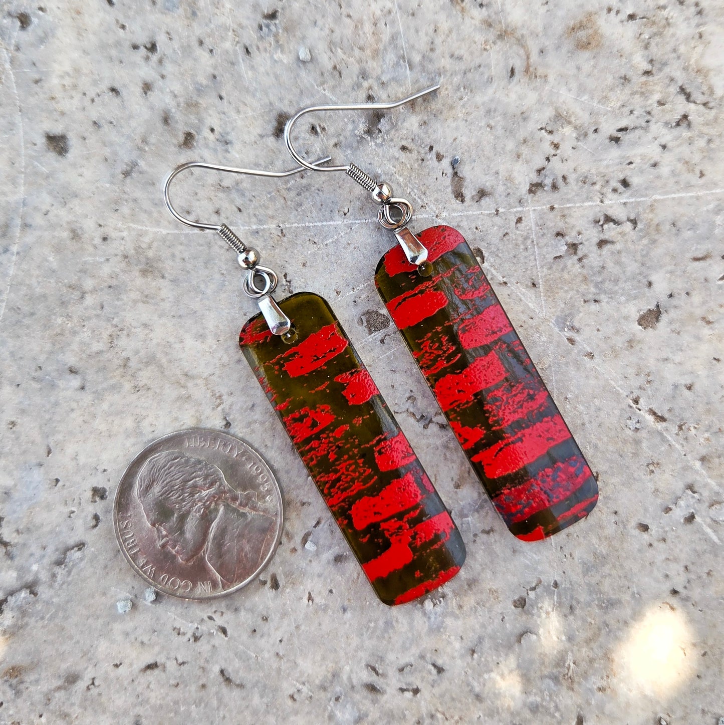 Brick Glass Wine Bottle Earrings | Reclaimed Glass