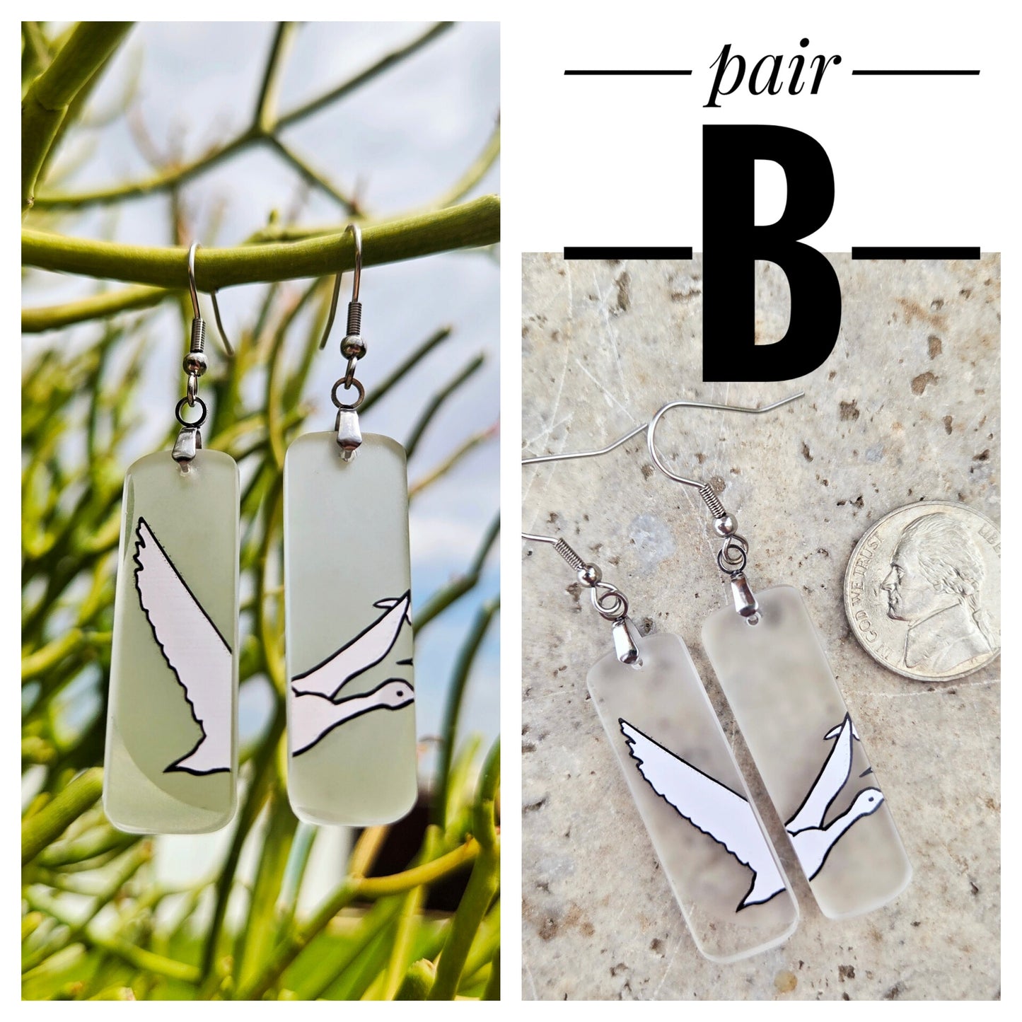 Goose Glass Earrings | Reclaimed Vodka Bottles