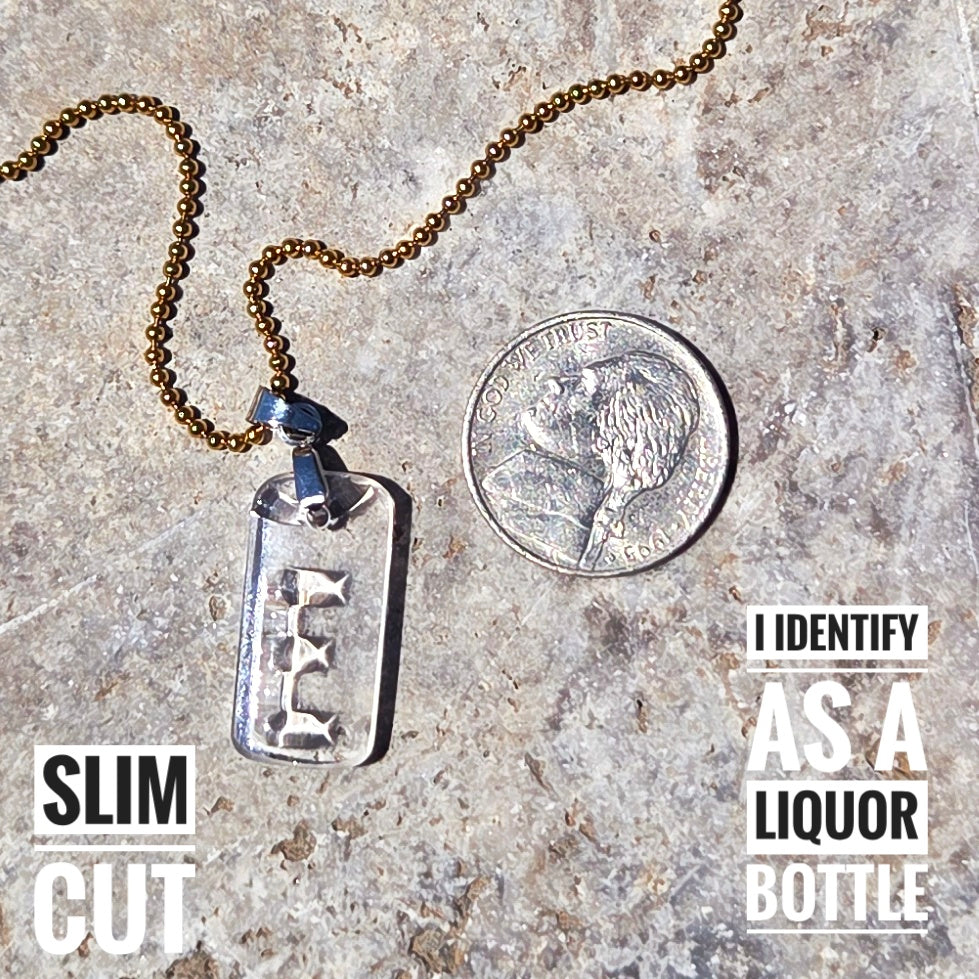 Letter E Necklace | Recycled Whiskey Bottle Glass Pendant