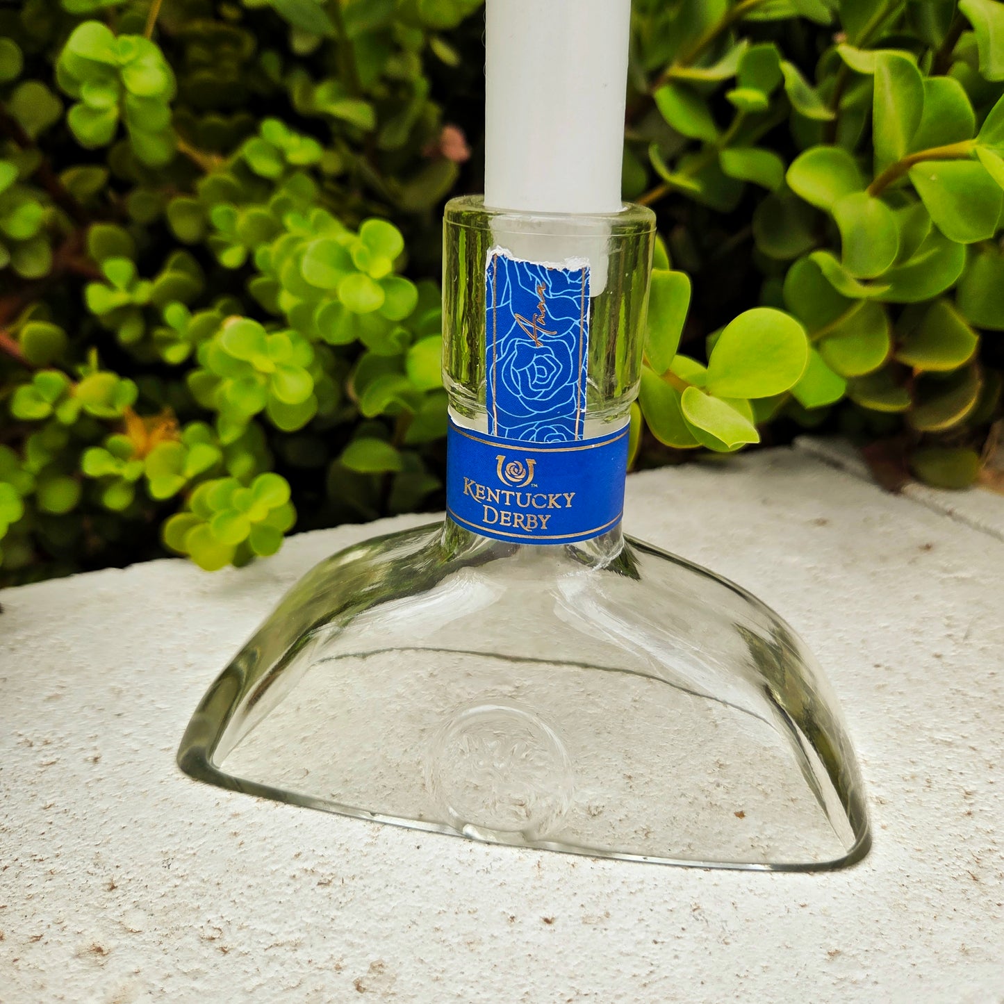 Glass Candlestick Holder | Kentucky Derby Whiskey Bottle
