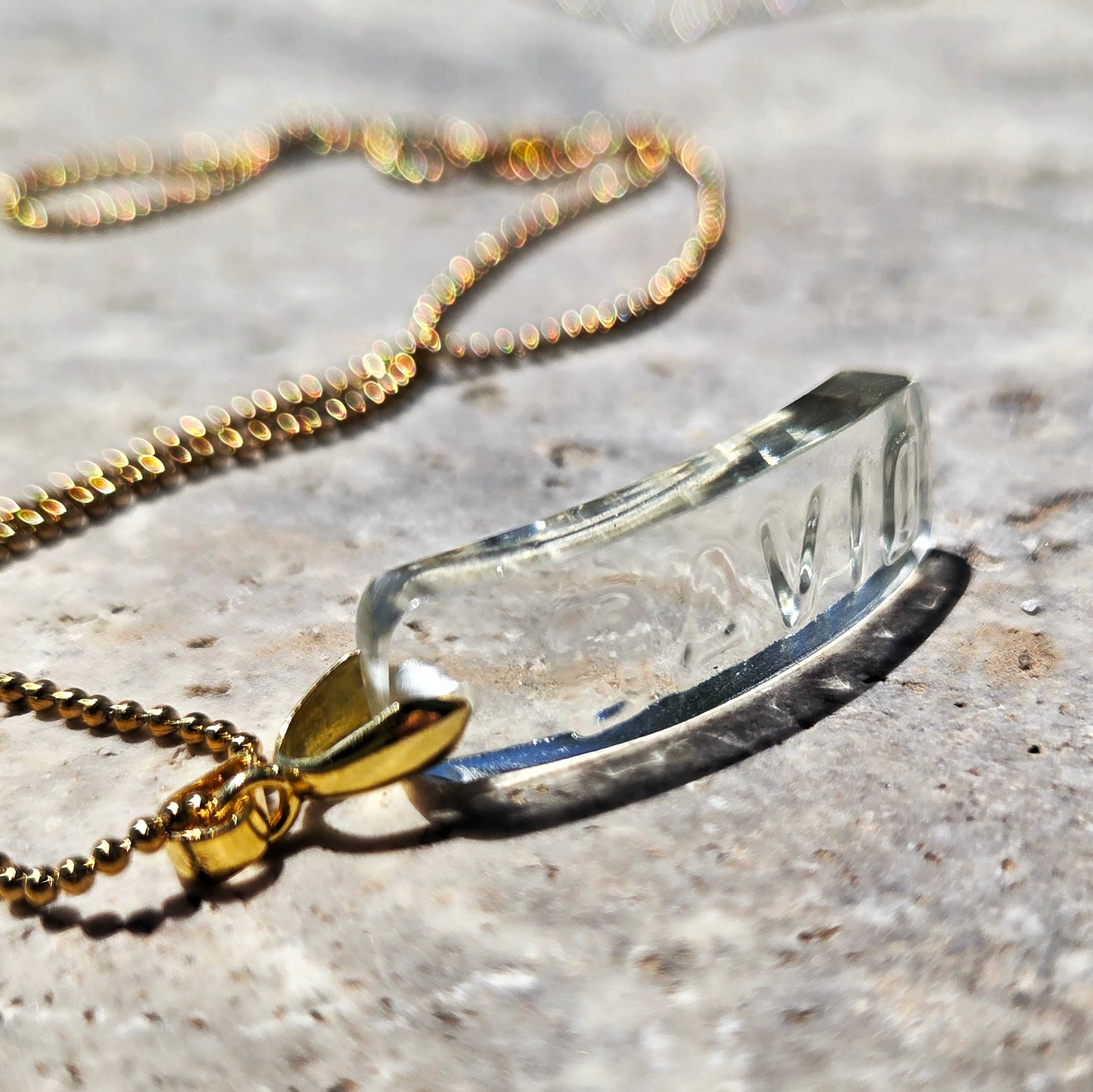 DAVID Necklace | Recycled Wine Bottle Name Jewelry