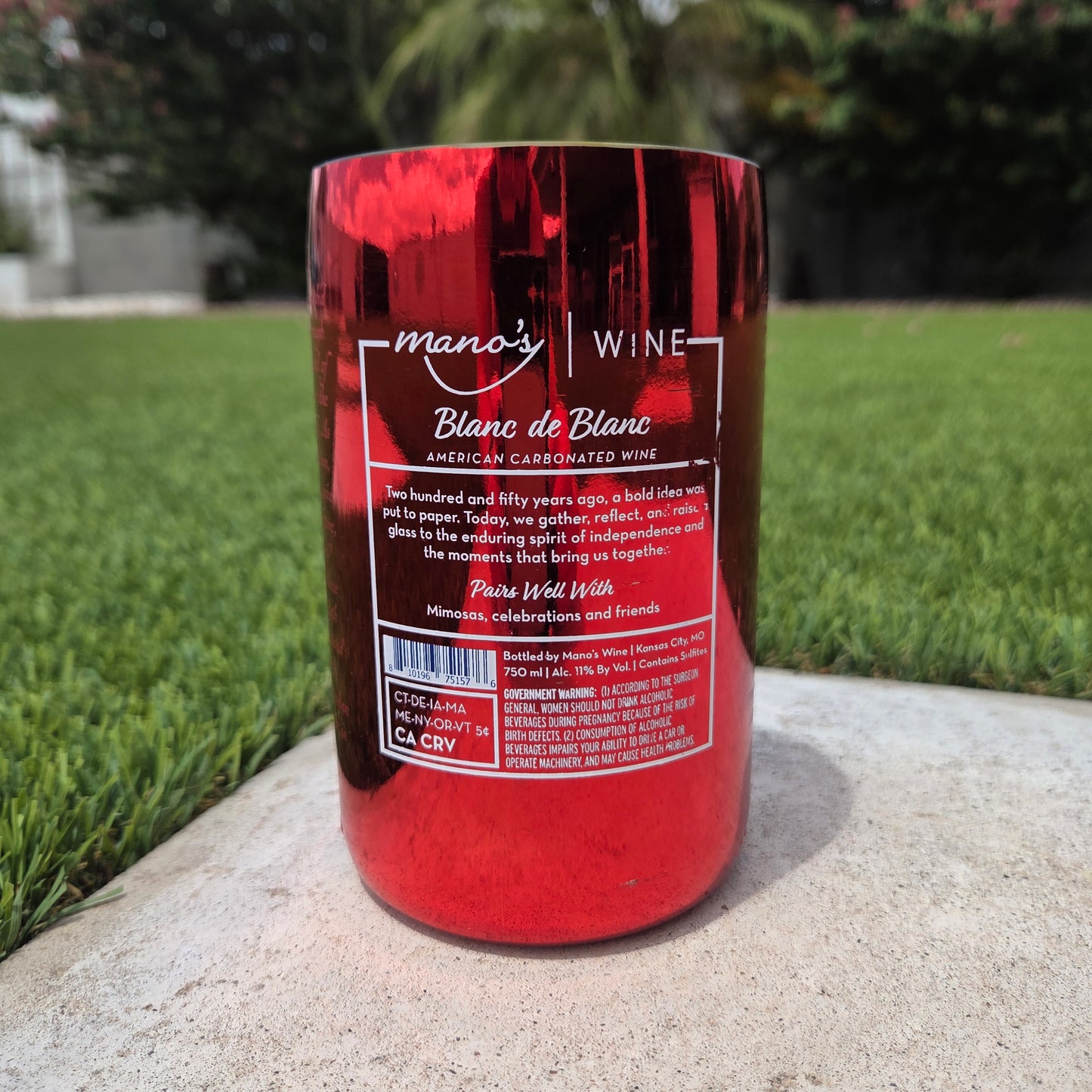 USA We The People Wine Bottle Candle