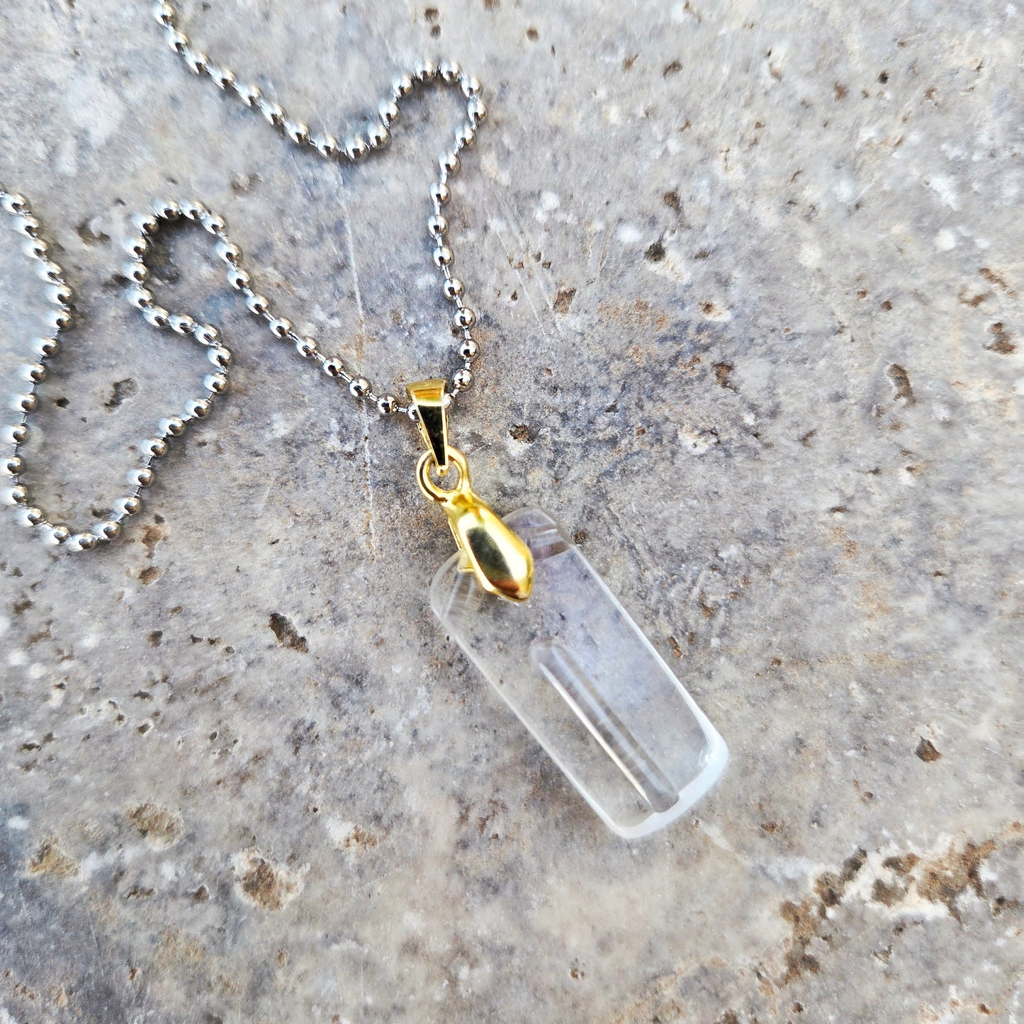 Letter I Necklace | Upcycled Liquor Bottle Glass Pendant