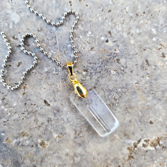 Letter I Necklace | Upcycled Liquor Bottle Glass Pendant