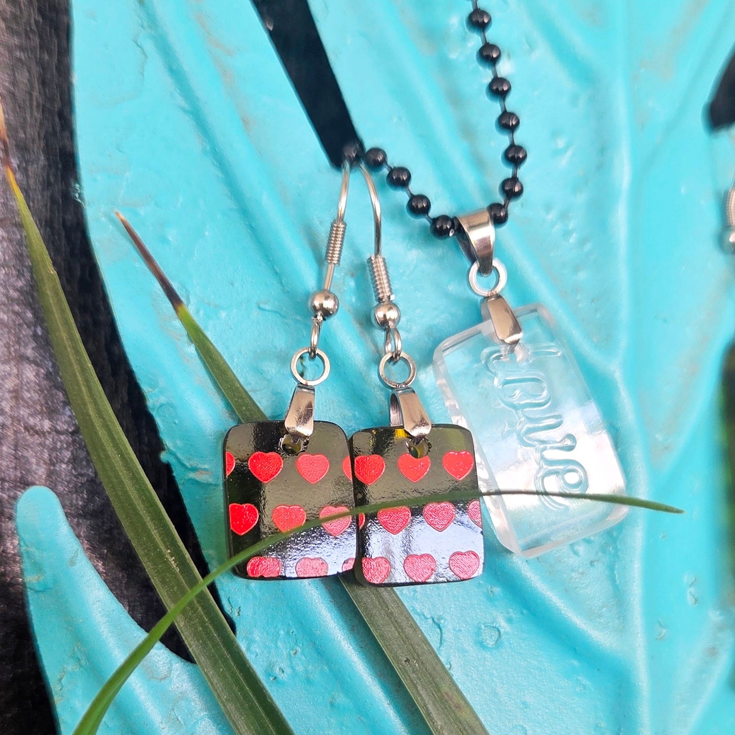 "Love" Glass Necklace | Reclaimed Liquor Bottle Jewelry | Choose Your Chain