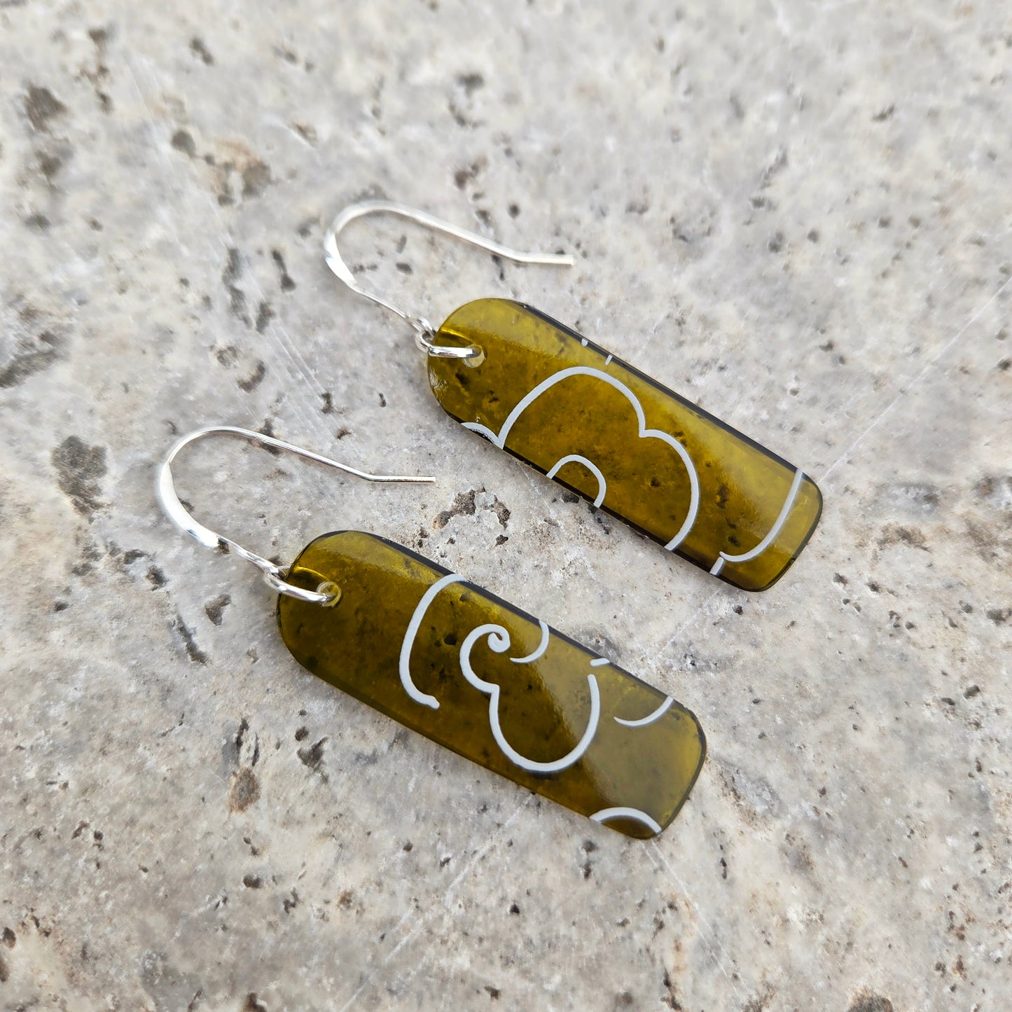 Small Cloud Wine Bottle Earrings | Sterling Silver Findings