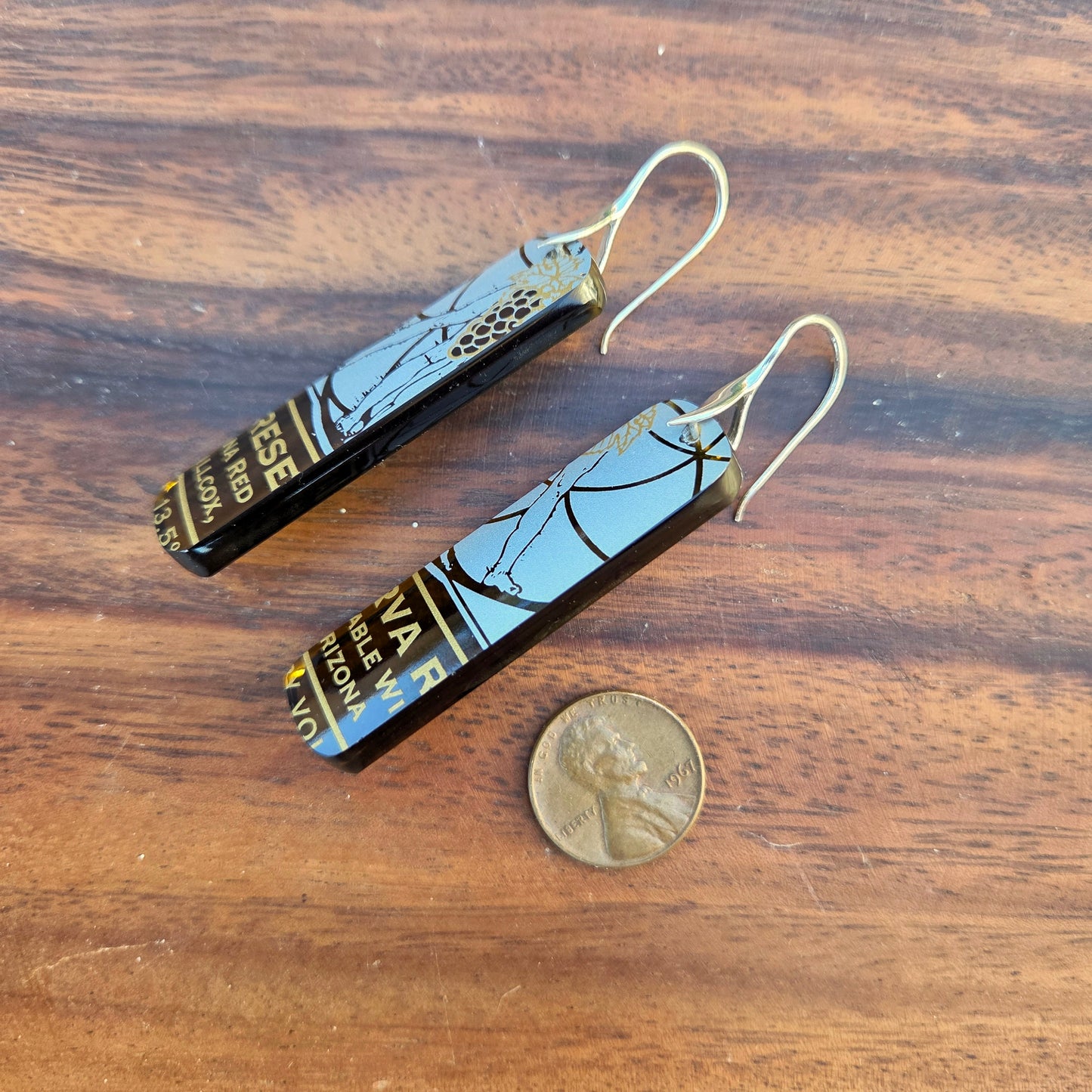AZ Wine Bottle Glass Earrings | Reclaimed Glass Sterling Silver Earrings