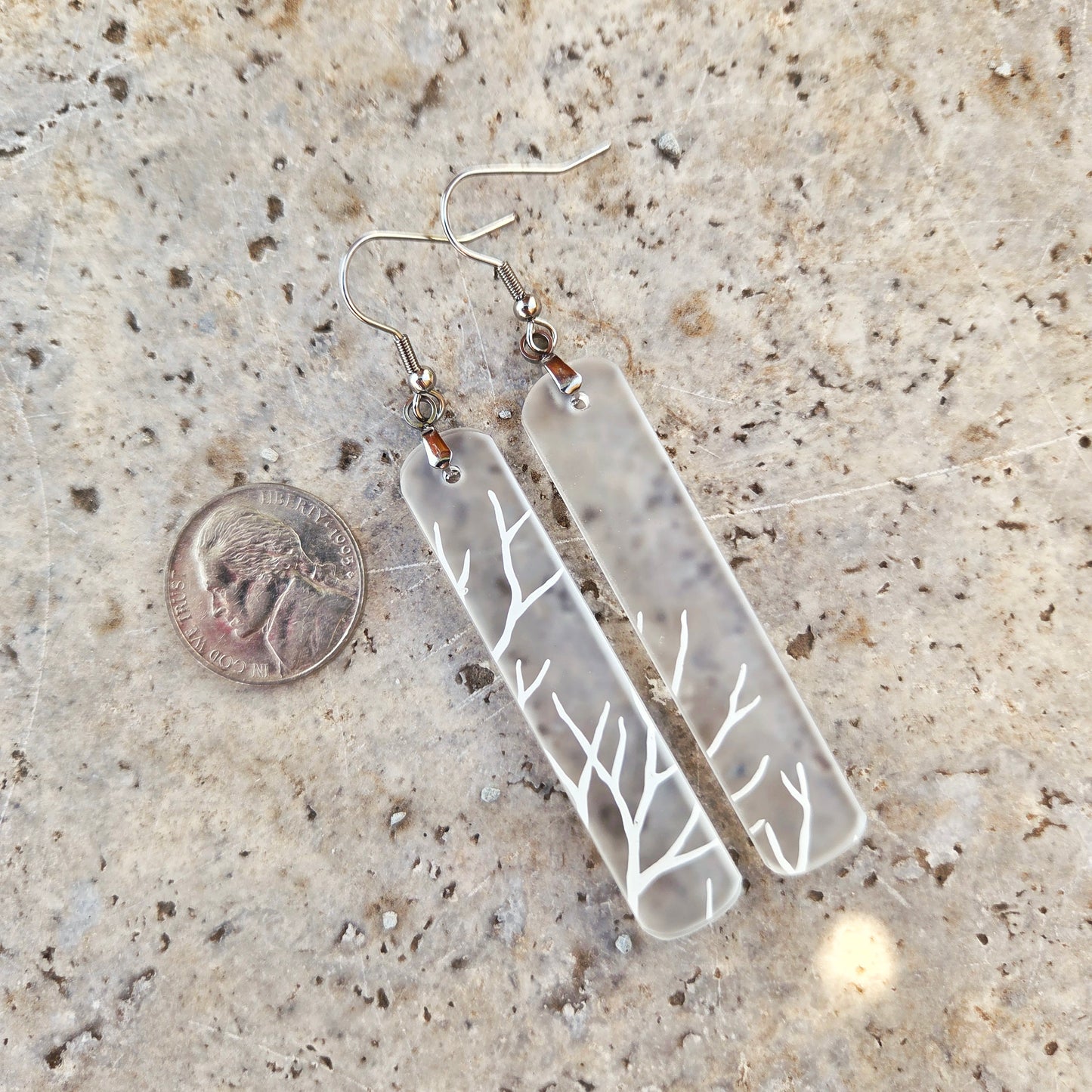 Vodka Bottle Tree Glass Earrings | Reclaimed Glass Earrings