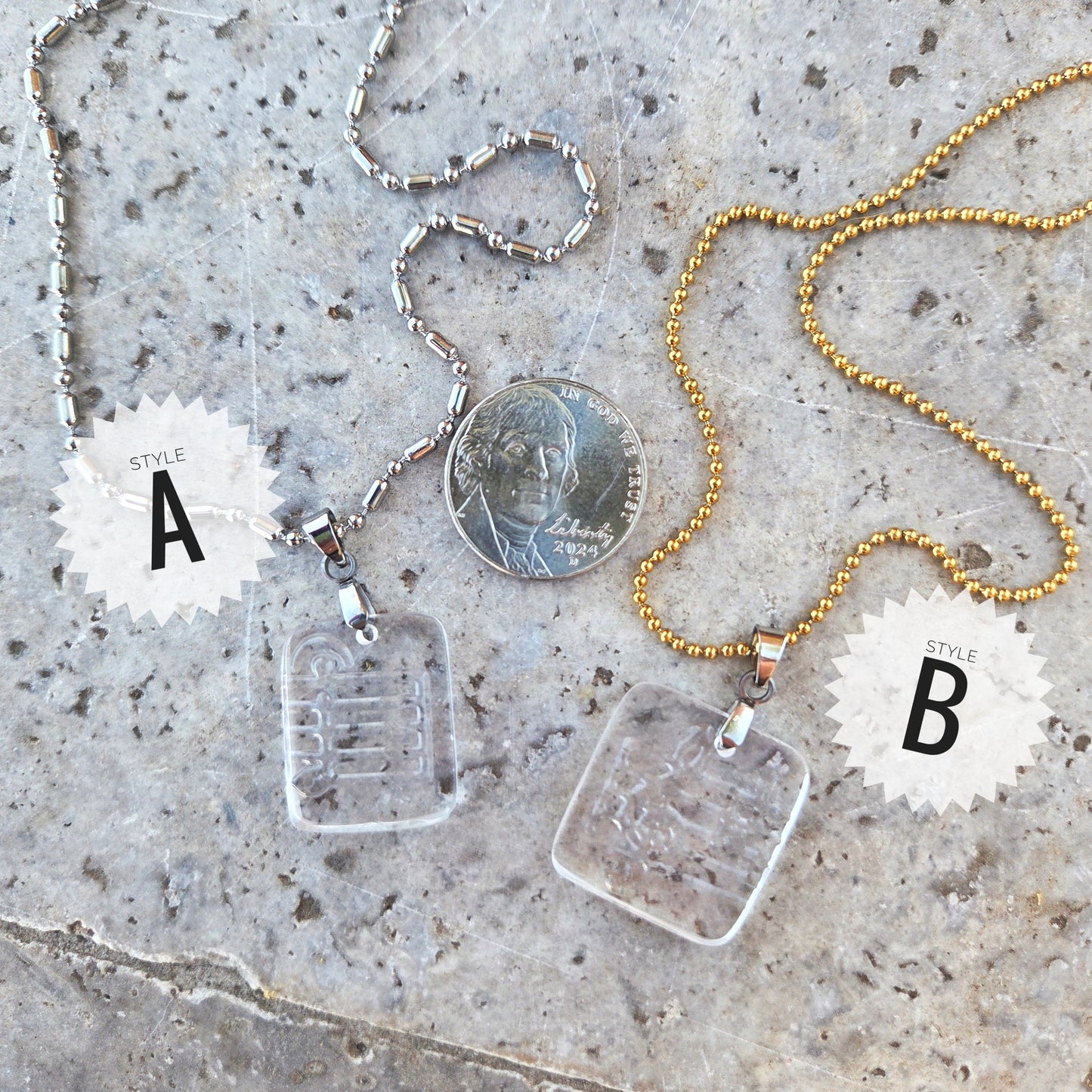 Music Note Glass Necklace | Reclaimed Vodka Bottle Jewelry | Choose Your Chain