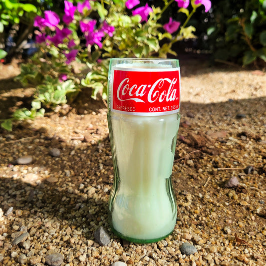 Coke Bottle Candle | Wooden Wick | Floral Lady Banks or Custom Scent