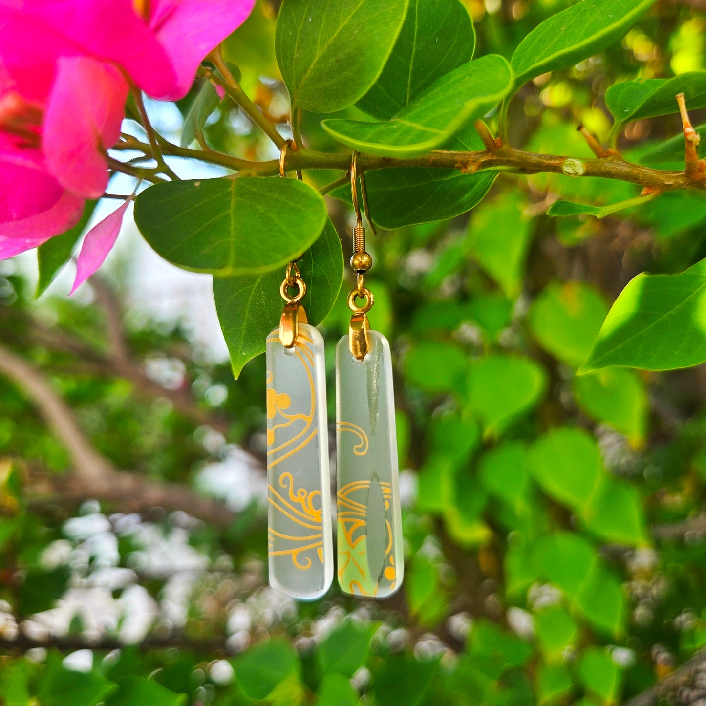 Grape Vine Glass Earrings | Reclaimed Wine Bottle Jewelry