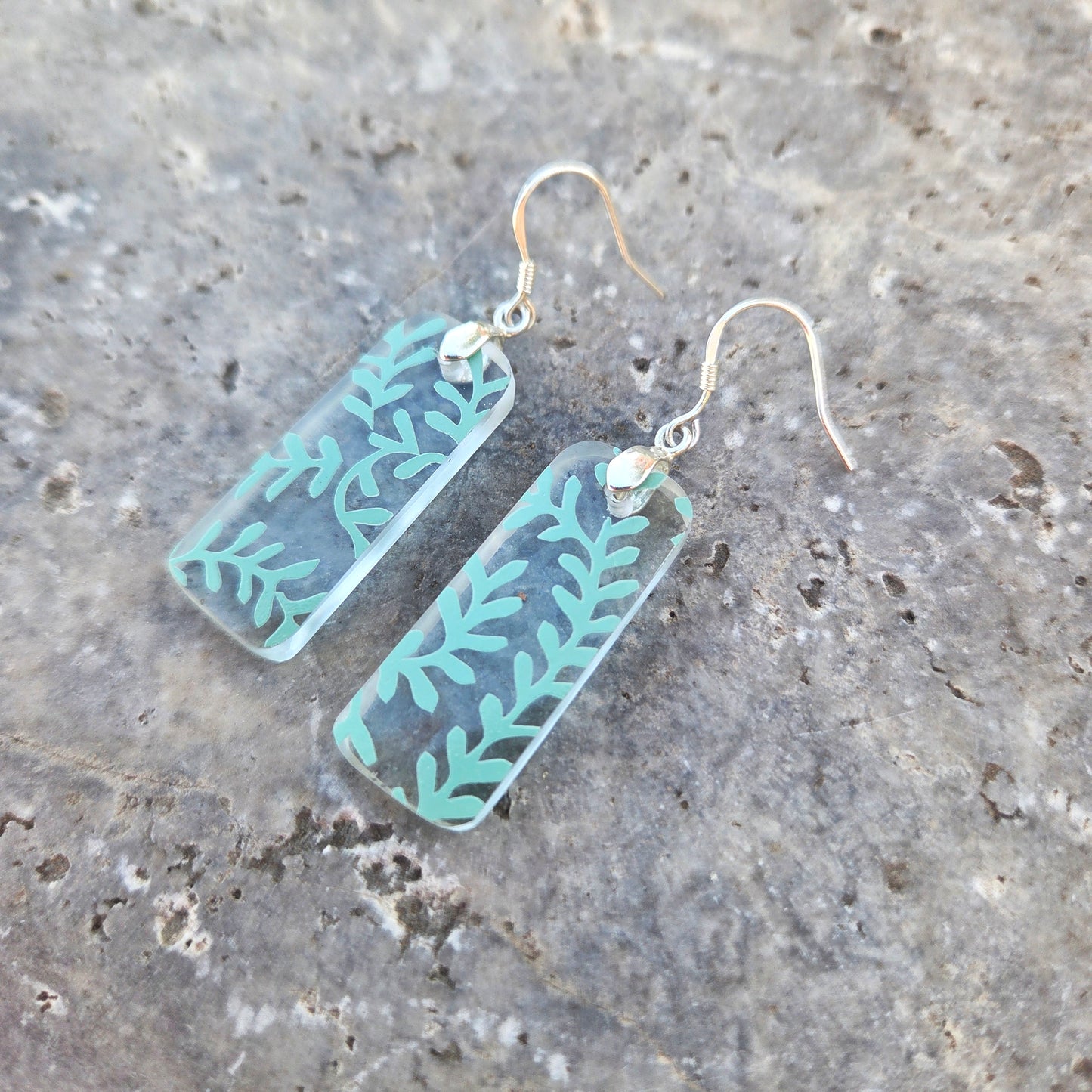 Vine Glass Gin Bottle Earrings | Reclaimed Glass | Sterling Silver