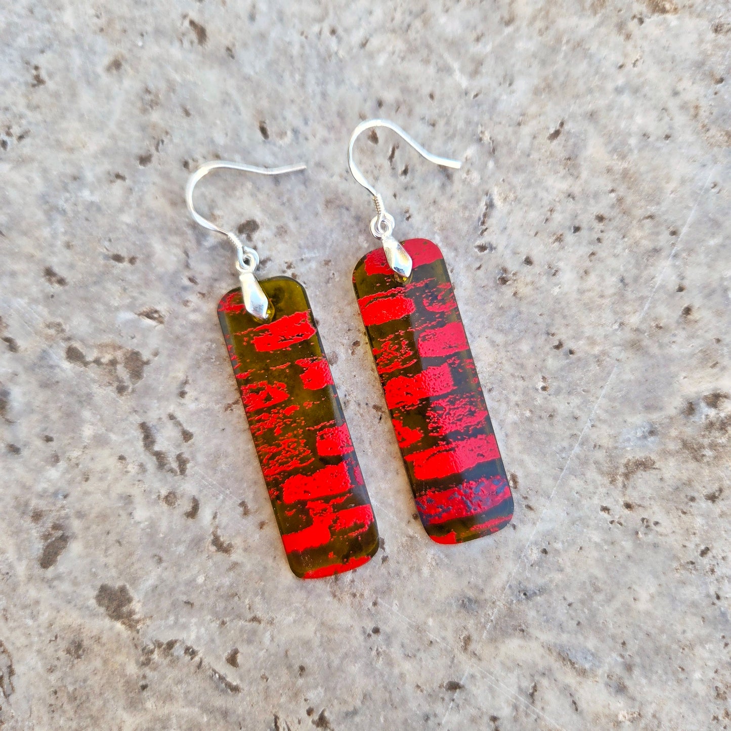 Brick Glass Wine Bottle Earrings | Reclaimed Glass