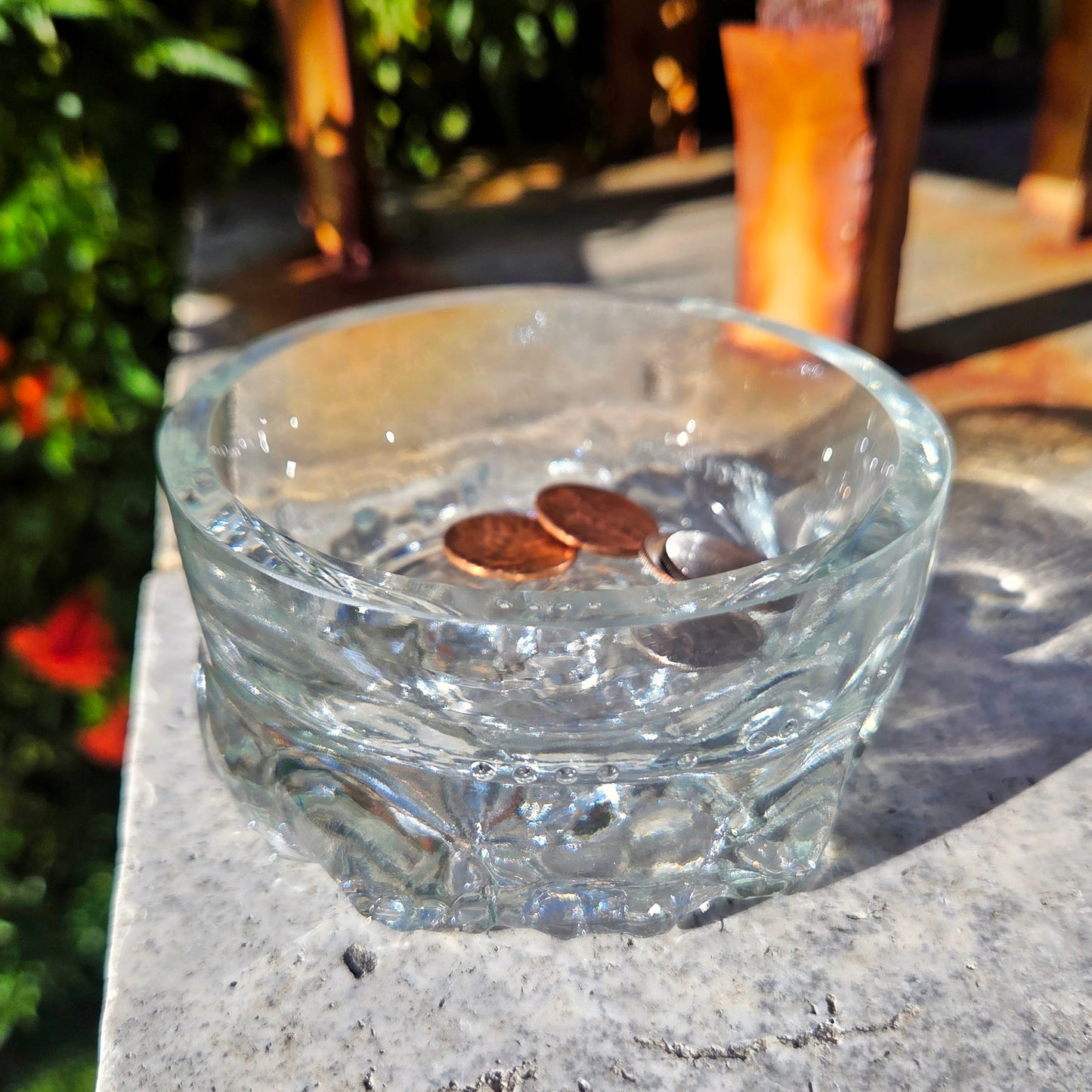 Rose Wine Bottle Glass Trinket Tray | Reclaimed Glass