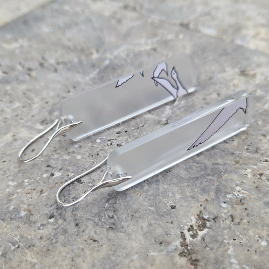 Goose Glass Earrings | Reclaimed Vodka Bottles | Sterling Silver