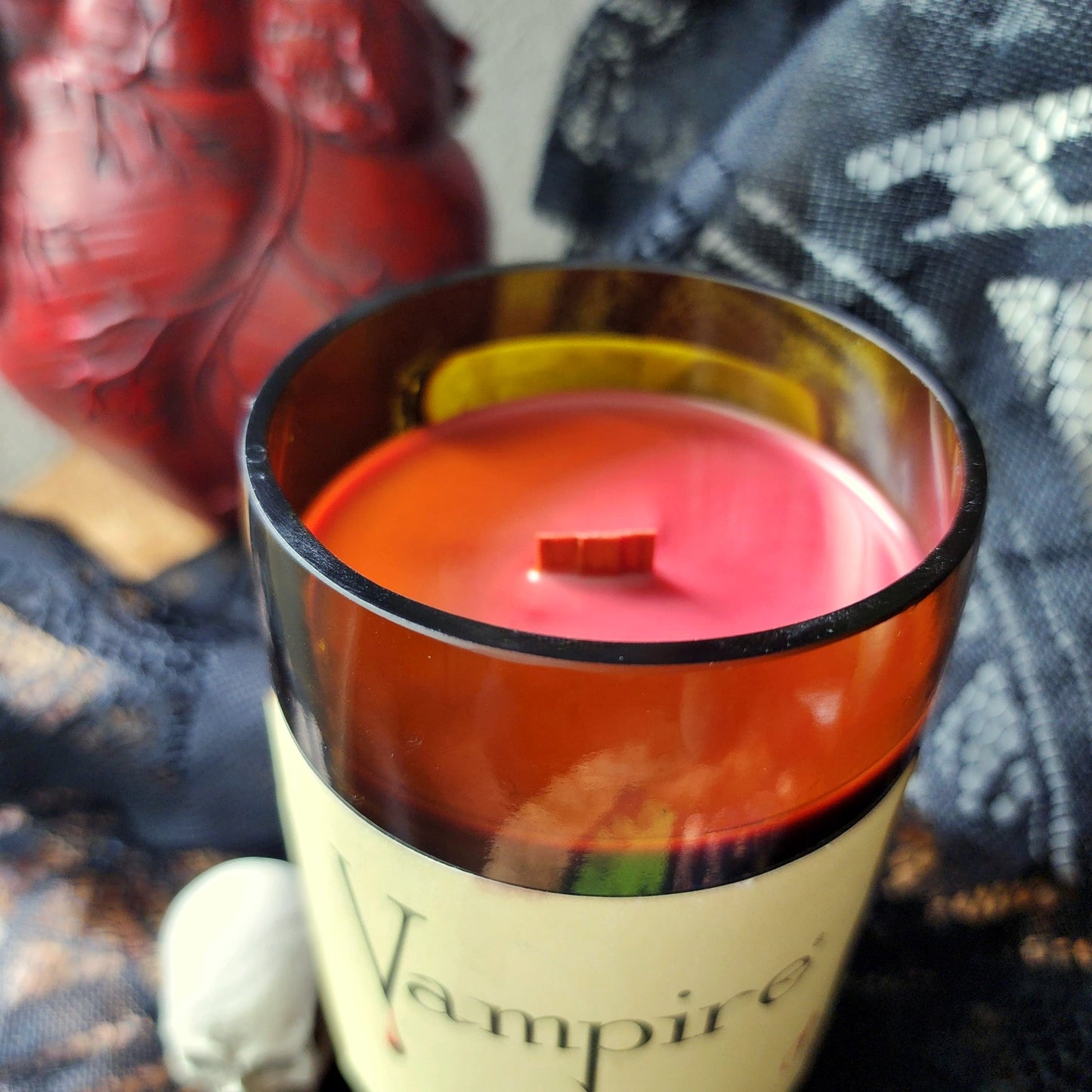 Vampire Wine Bottle Candle | Blood Red Wax | Full Bodied or Custom Scent