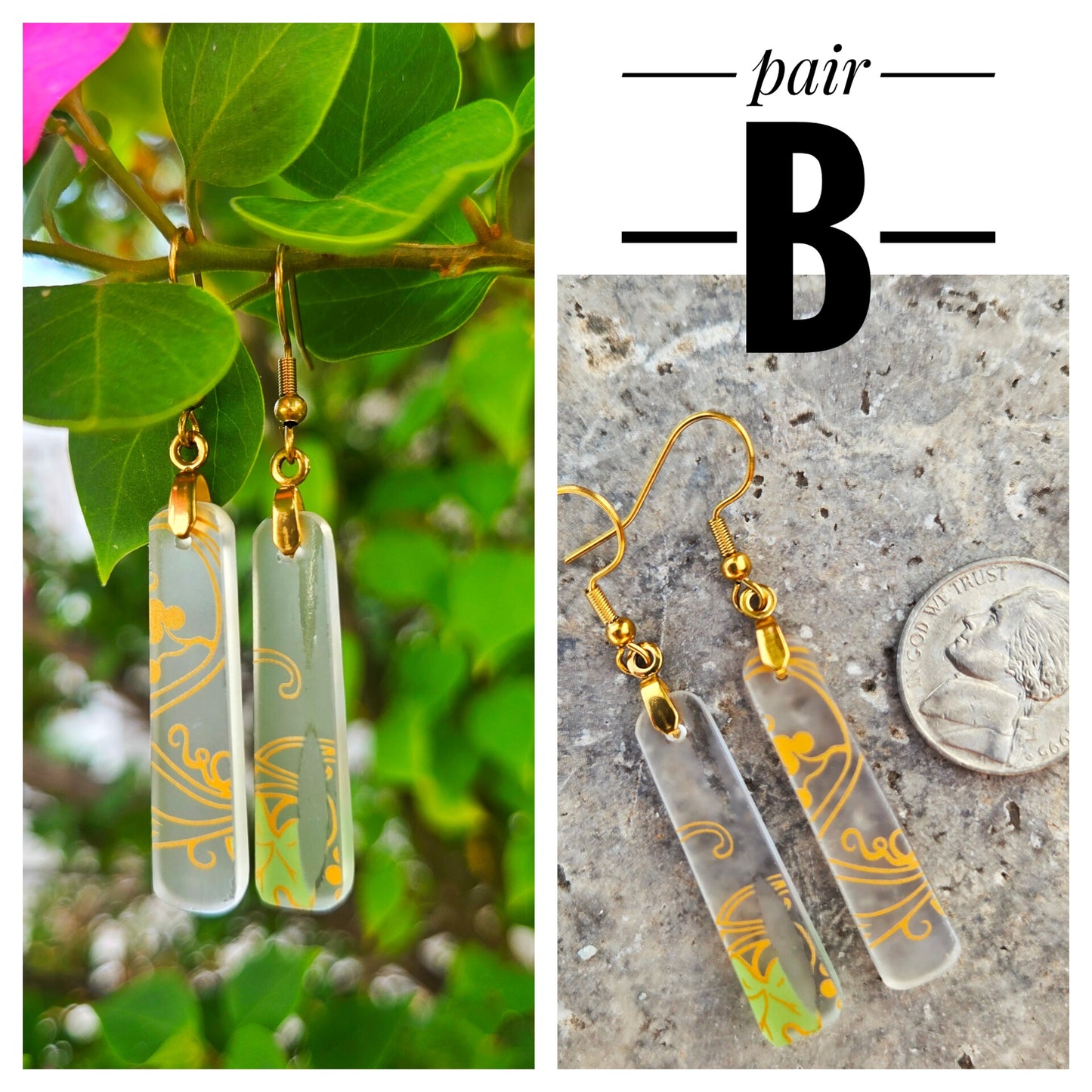 Grape Vine Glass Earrings | Reclaimed Wine Bottle Jewelry
