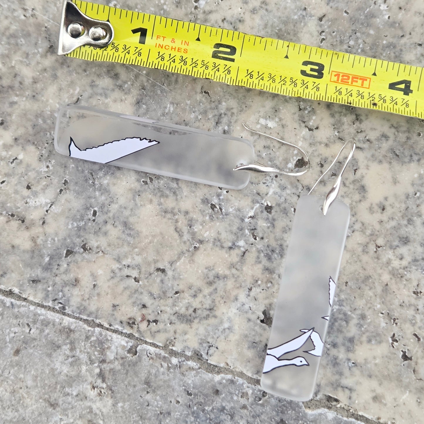 Goose Glass Earrings | Reclaimed Vodka Bottles | Sterling Silver