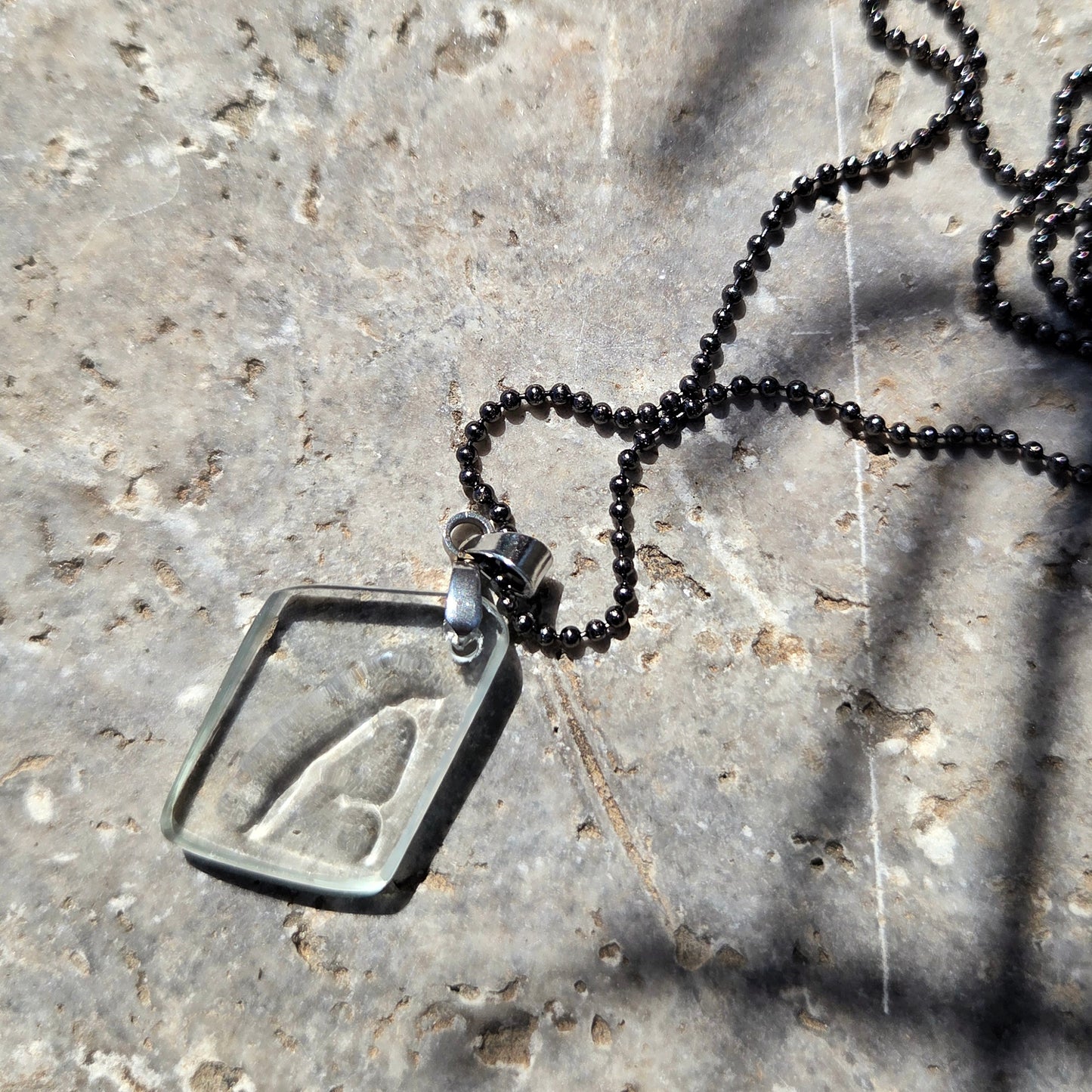 Letter A Necklace | Reclaimed Glass Initial Pendant