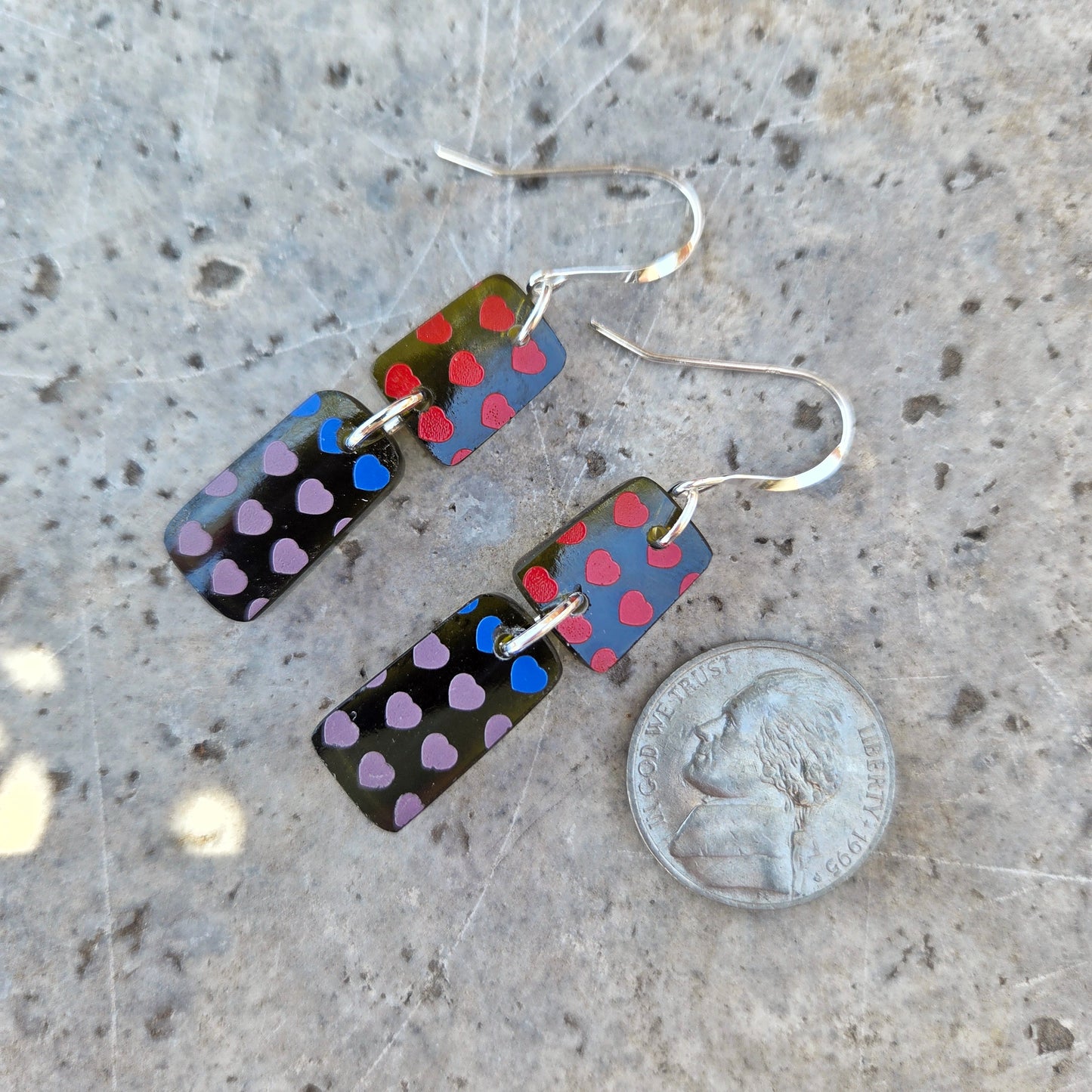 Heart Wine Bottle Earrings | Reclaimed Glass