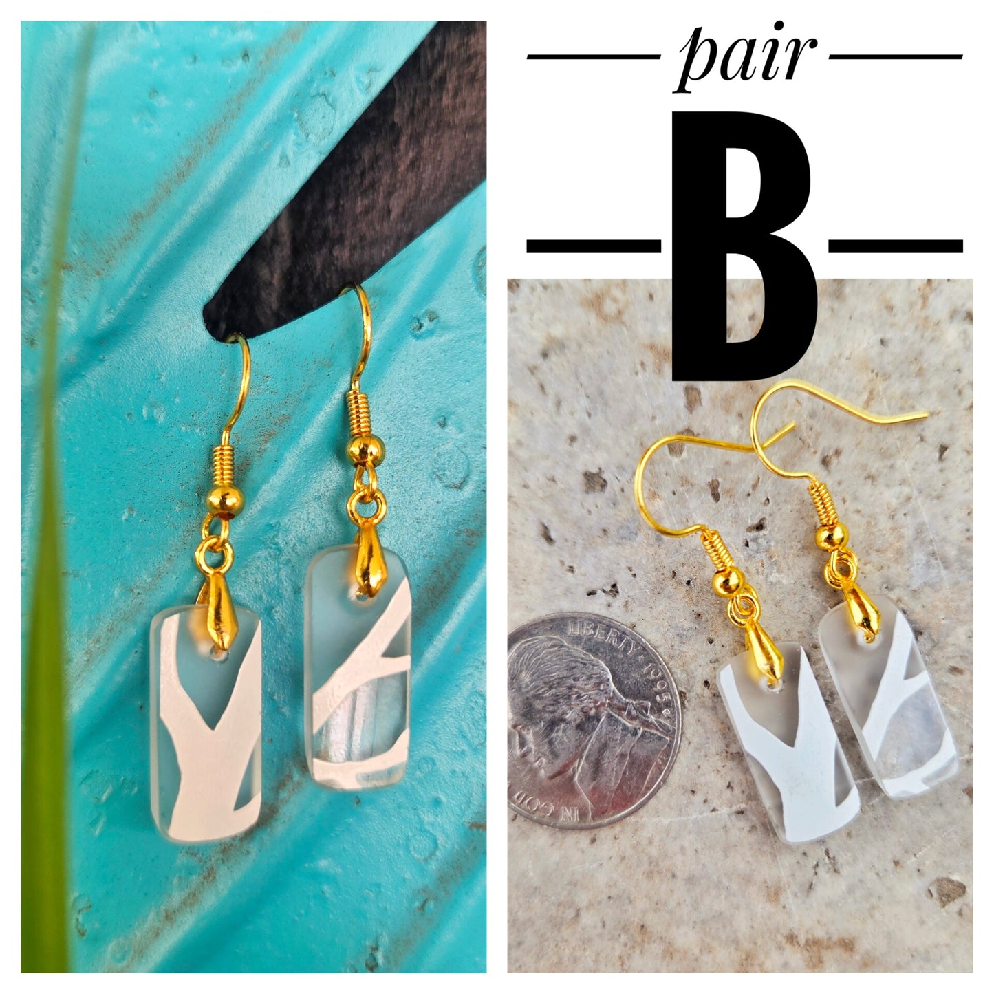 Small Vodka Bottle Tree Glass Earrings | Reclaimed Glass Earrings
