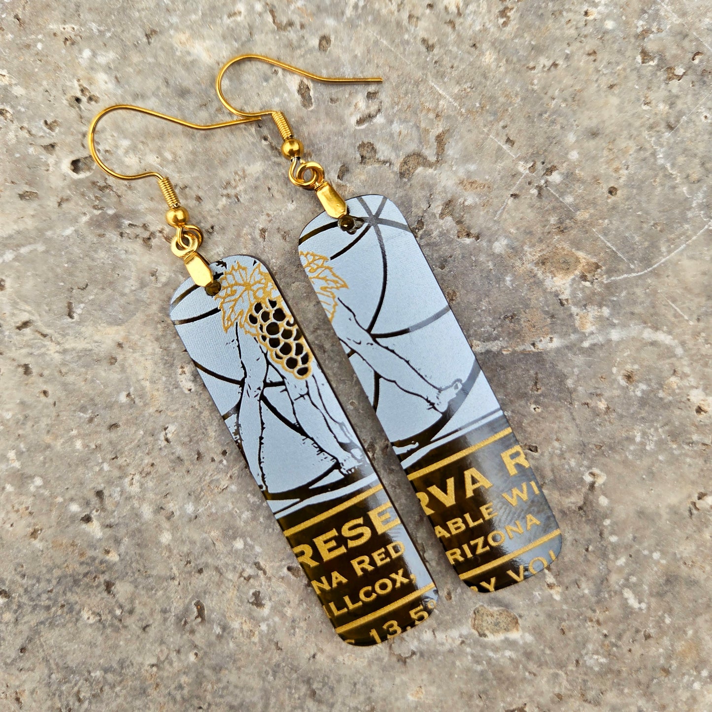 AZ Wine Bottle Glass Earrings | Reclaimed Glass Earrings