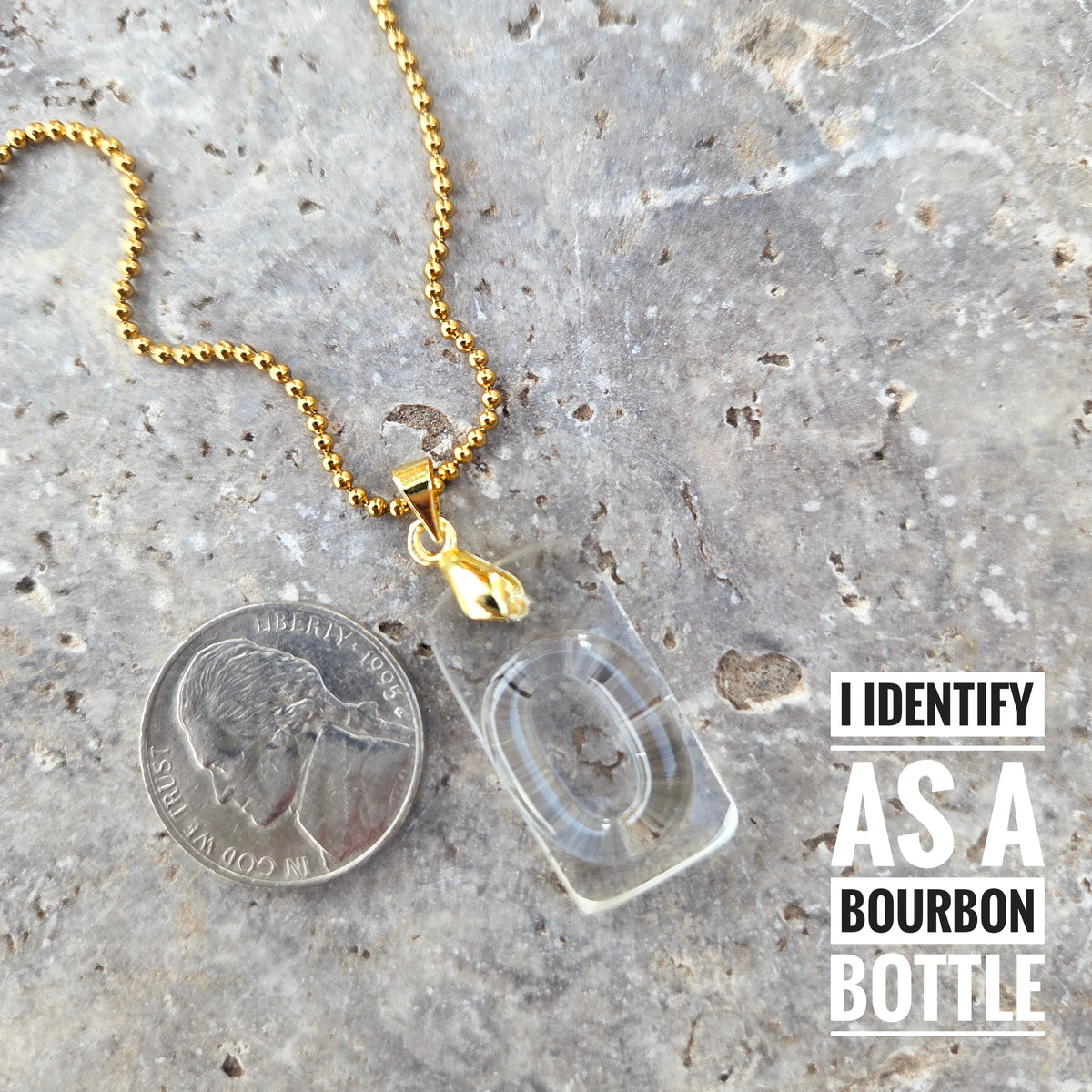 Letter O Necklace | Recycled Bourbon Bottle Glass Pendant