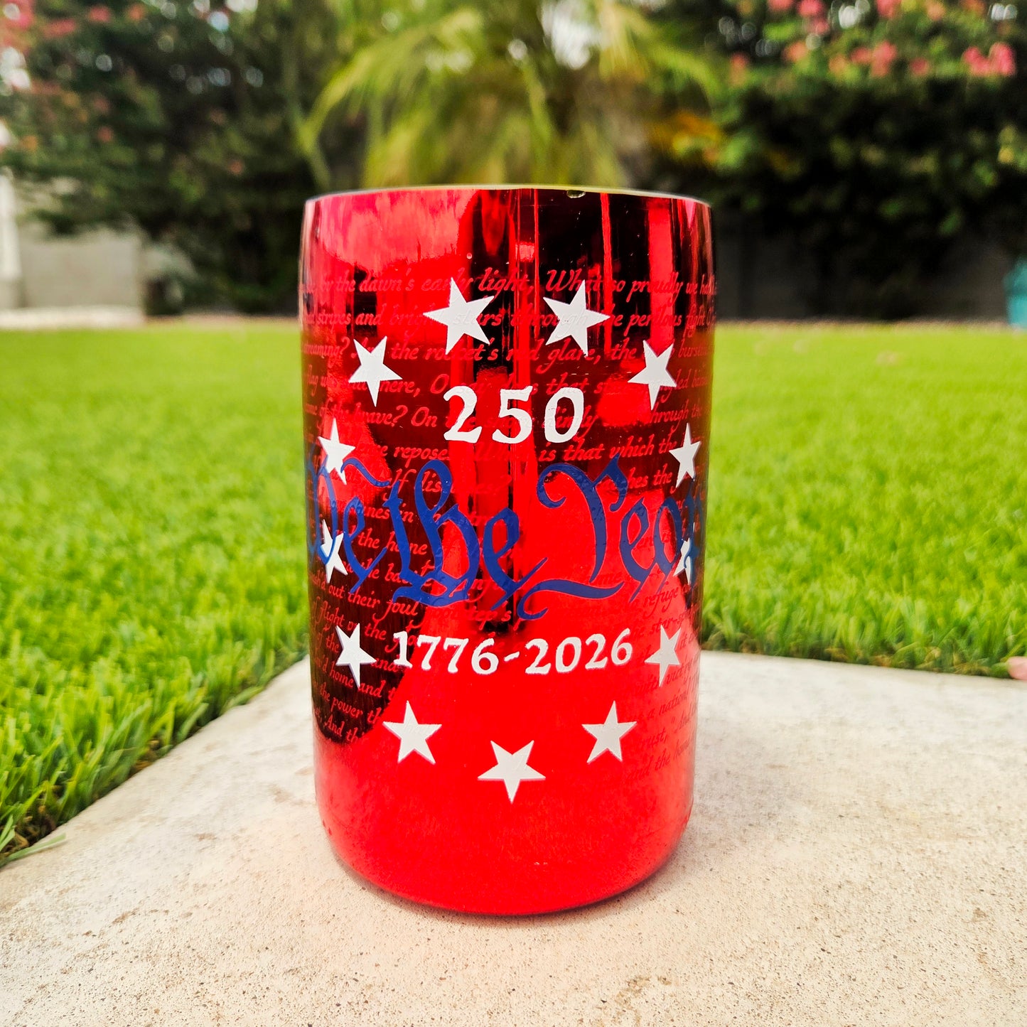 USA We The People Wine Bottle Candle