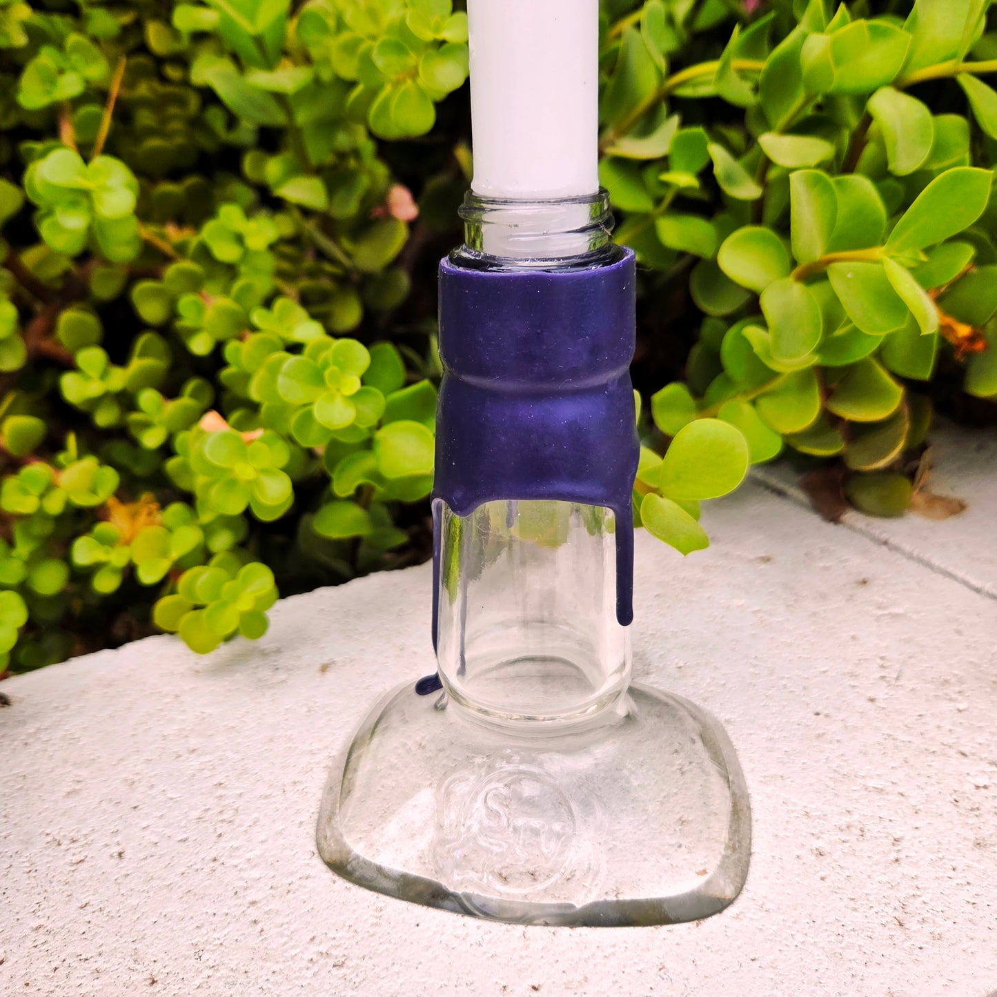 Glass Candlestick Holder | Maker's Whiskey Bottle