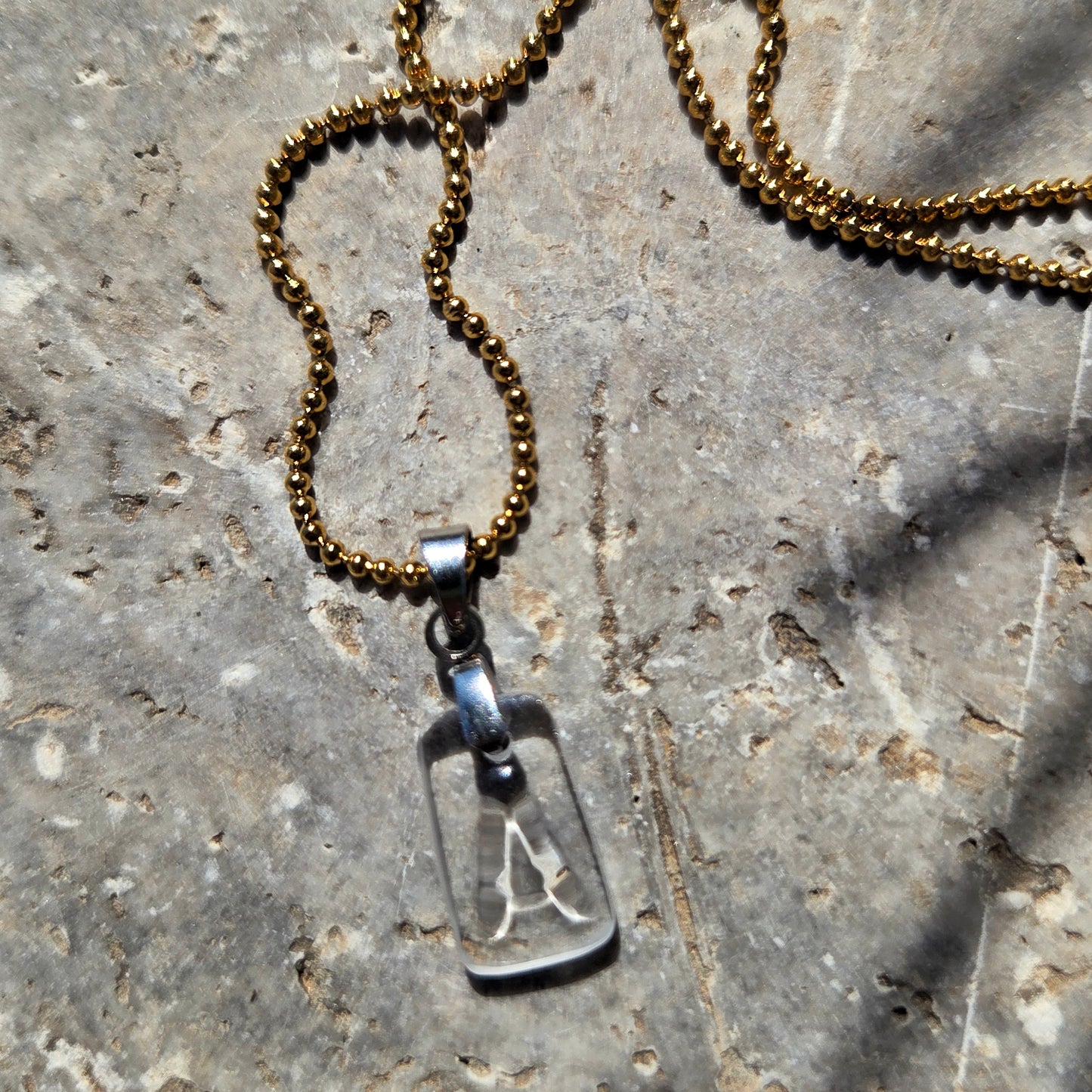Letter A Necklace | Reclaimed Glass Initial Pendant