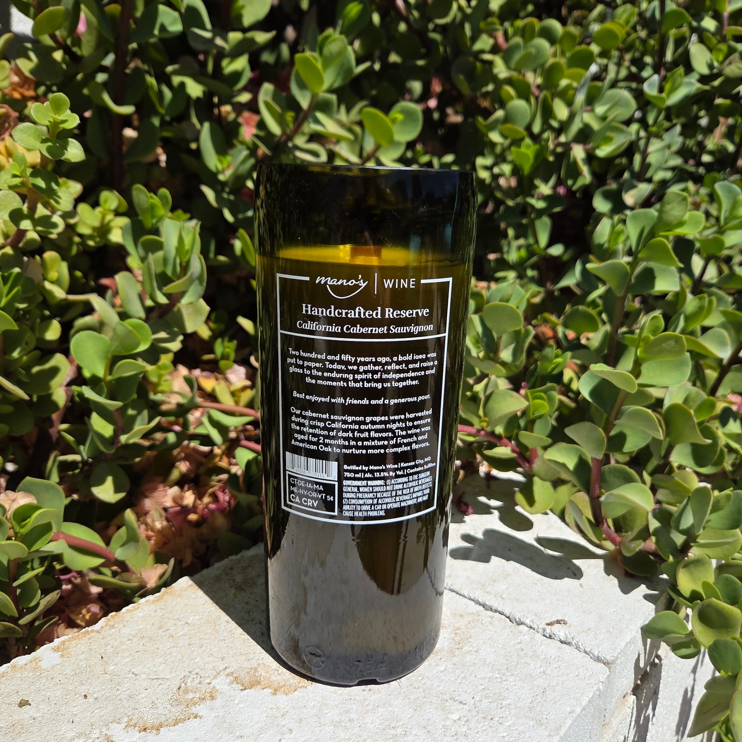 USA 250 Etched Wine Bottle Candle