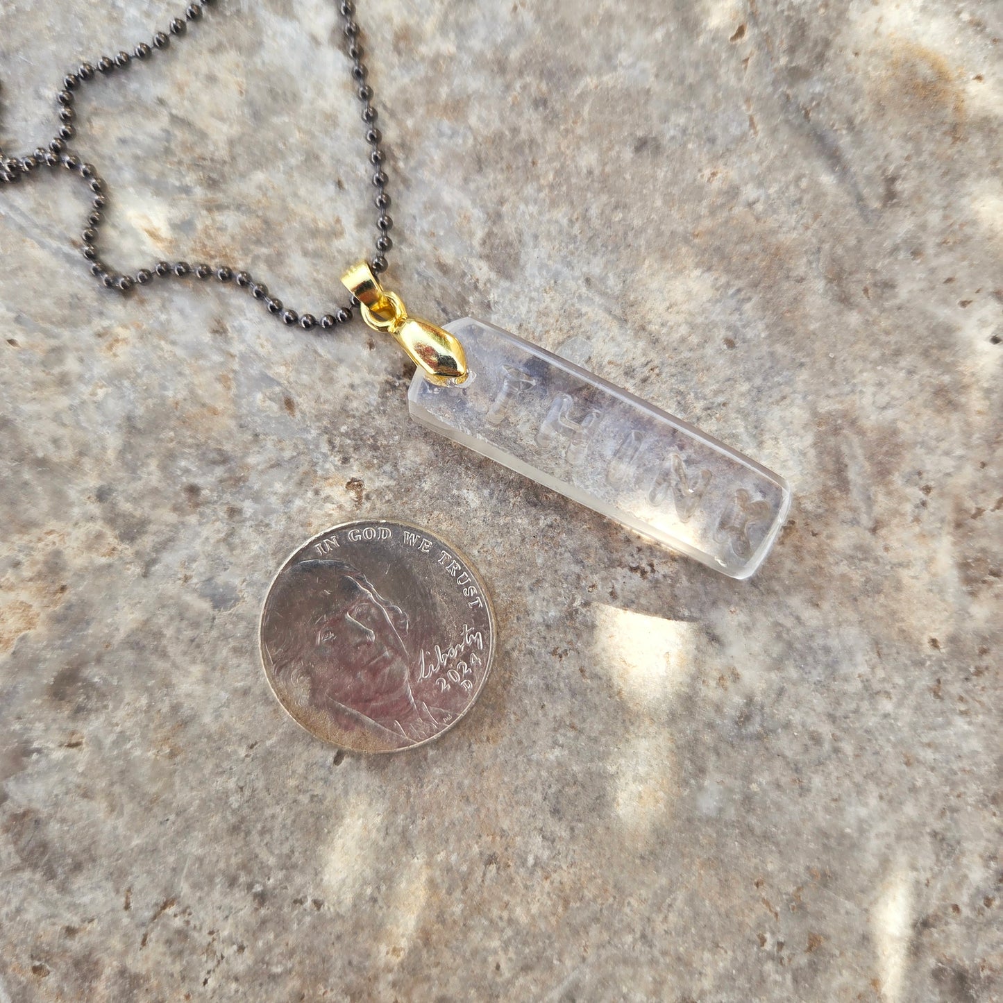 THINK Necklace | Recycled Vodka Bottle Glass Pendant